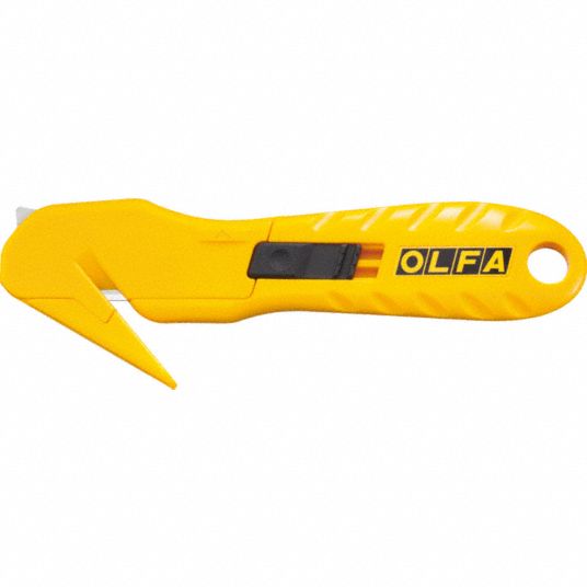 OLFA, 6 1/4 in Overall Lg, Straight Handle, Hook-Style Safety