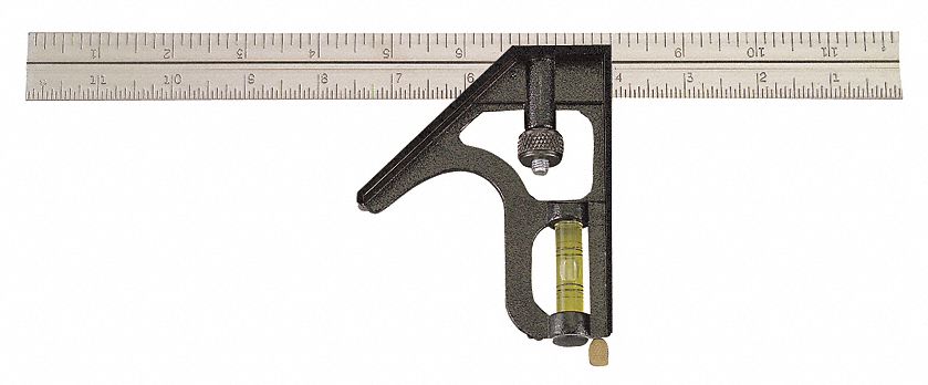 COMBINATION SQUARE,12 IN,ZINC STEEL HEAD