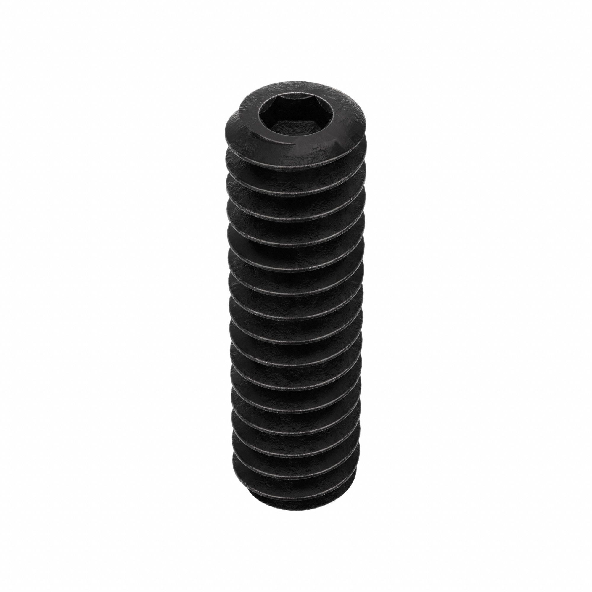 Socket Set Screw: #6-32 Thread Size, 1/2 in Overall Lg, Cup pt, Alloy Steel, Black Oxide, 100 PK