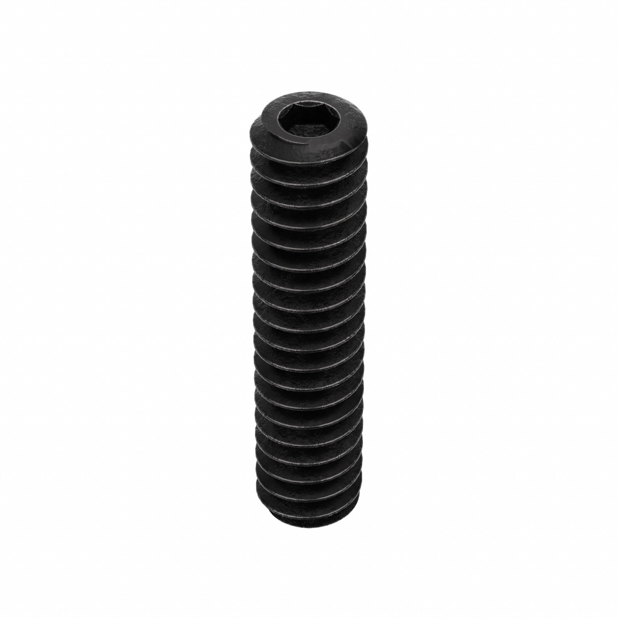 Socket Set Screw: #6-32 Thread Size, 5/8 in Overall Lg, Cup pt, Alloy Steel, Black Oxide, 100 PK