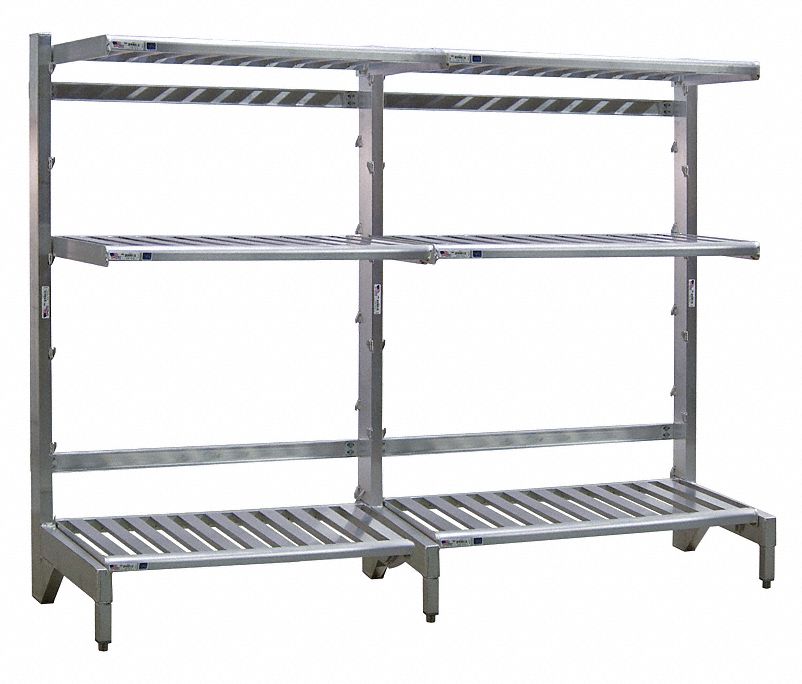 Cantilever Rack: 84 in x 27 in x 72 in, 3 Shelves, 300 lb Shelf Capacity