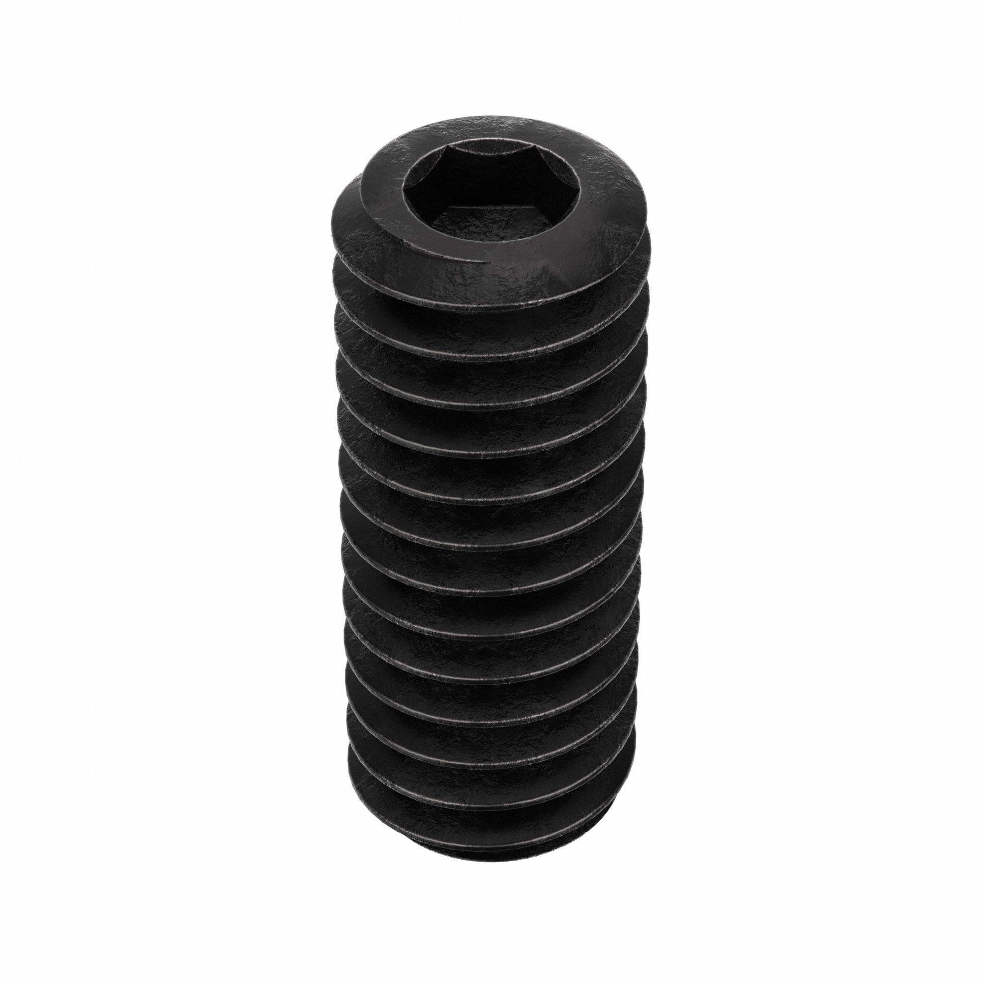Socket Set Screw: #8-32 Thread Size, 7/16 in Overall Lg, Cup pt, Alloy Steel, Black Oxide, 100 PK