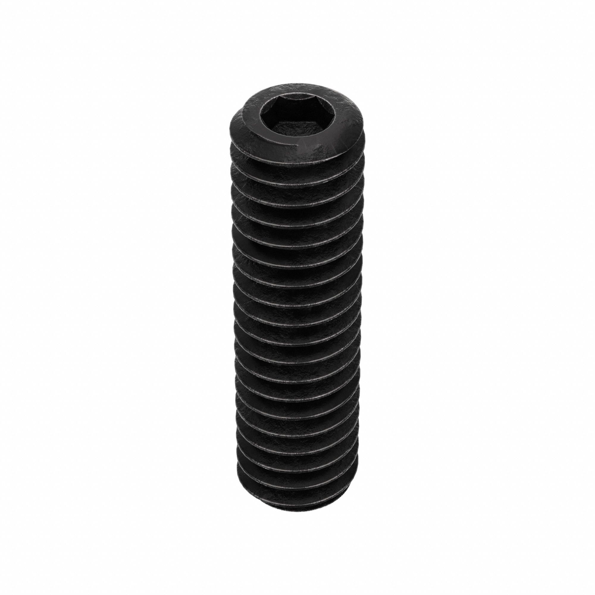 Socket Set Screw: #8-32 Thread Size, 5/8 in Overall Lg, Cup pt, Alloy Steel, Black Oxide, 100 PK