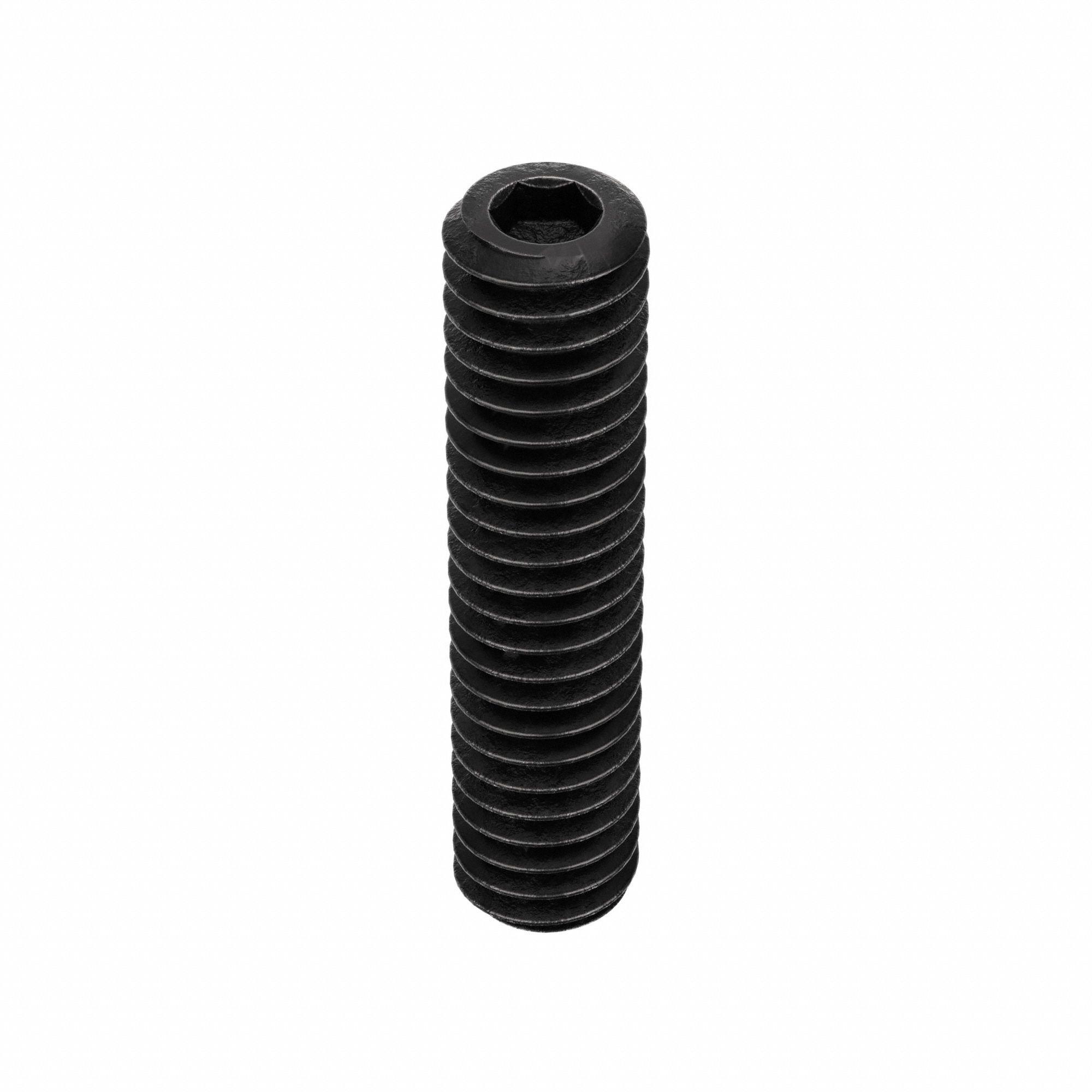 Socket Set Screw: #8-32 Thread Size, 3/4 in Overall Lg, Cup pt, Alloy Steel, Black Oxide, 100 PK