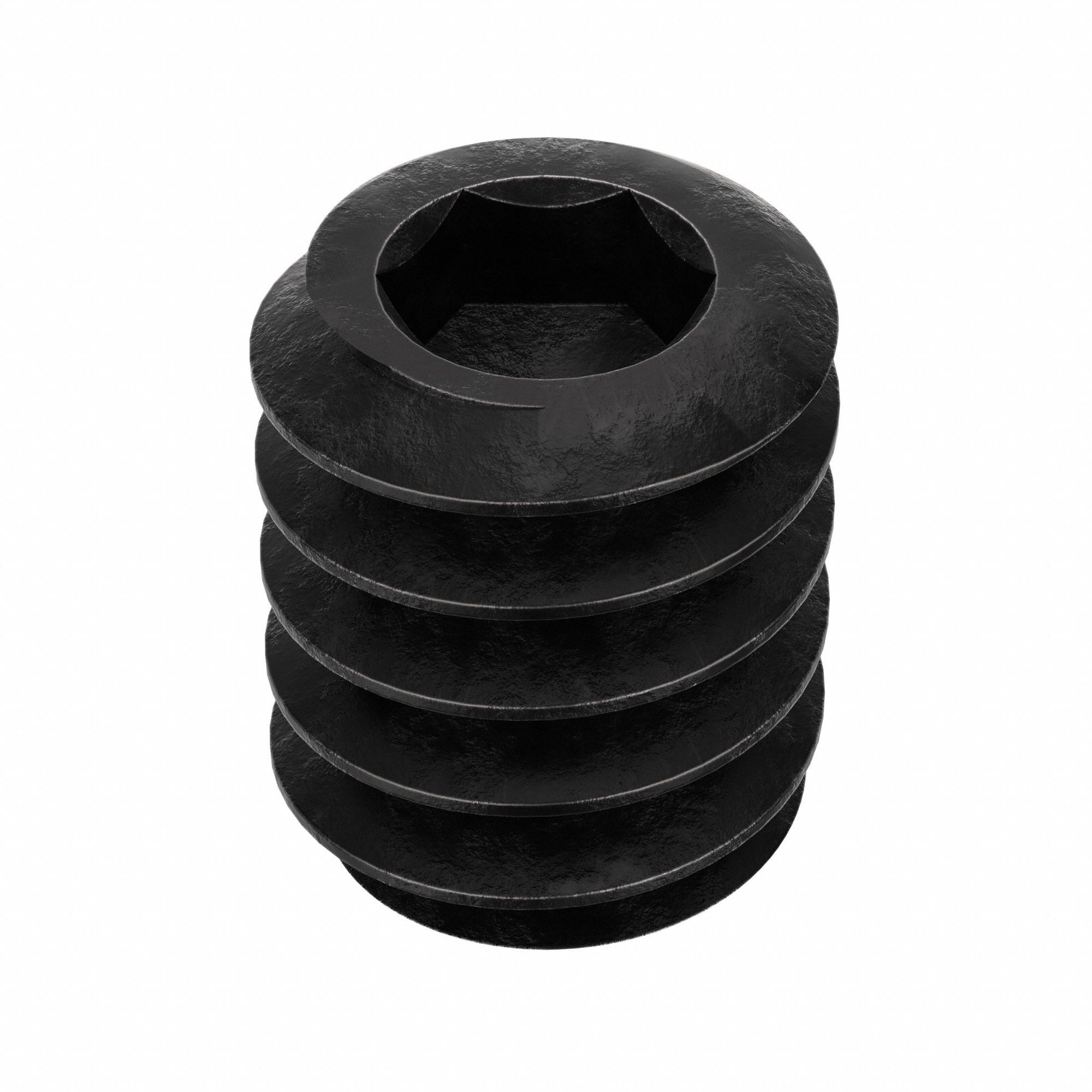 Socket Set Screw: #10-24 Thread Size, 1/4 in Overall Lg, Cup pt, Alloy Steel, Black Oxide, 100 PK