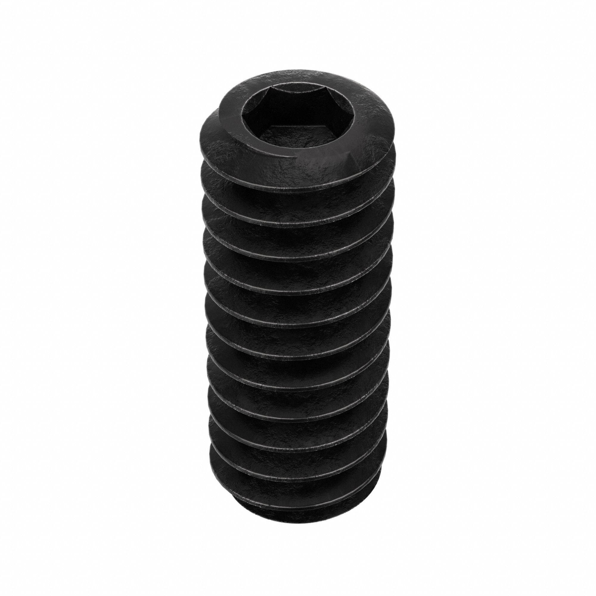 Socket Set Screw: #10-24 Thread Size, 1/2 in Overall Lg, Cup pt, Alloy Steel, Black Oxide, 100 PK