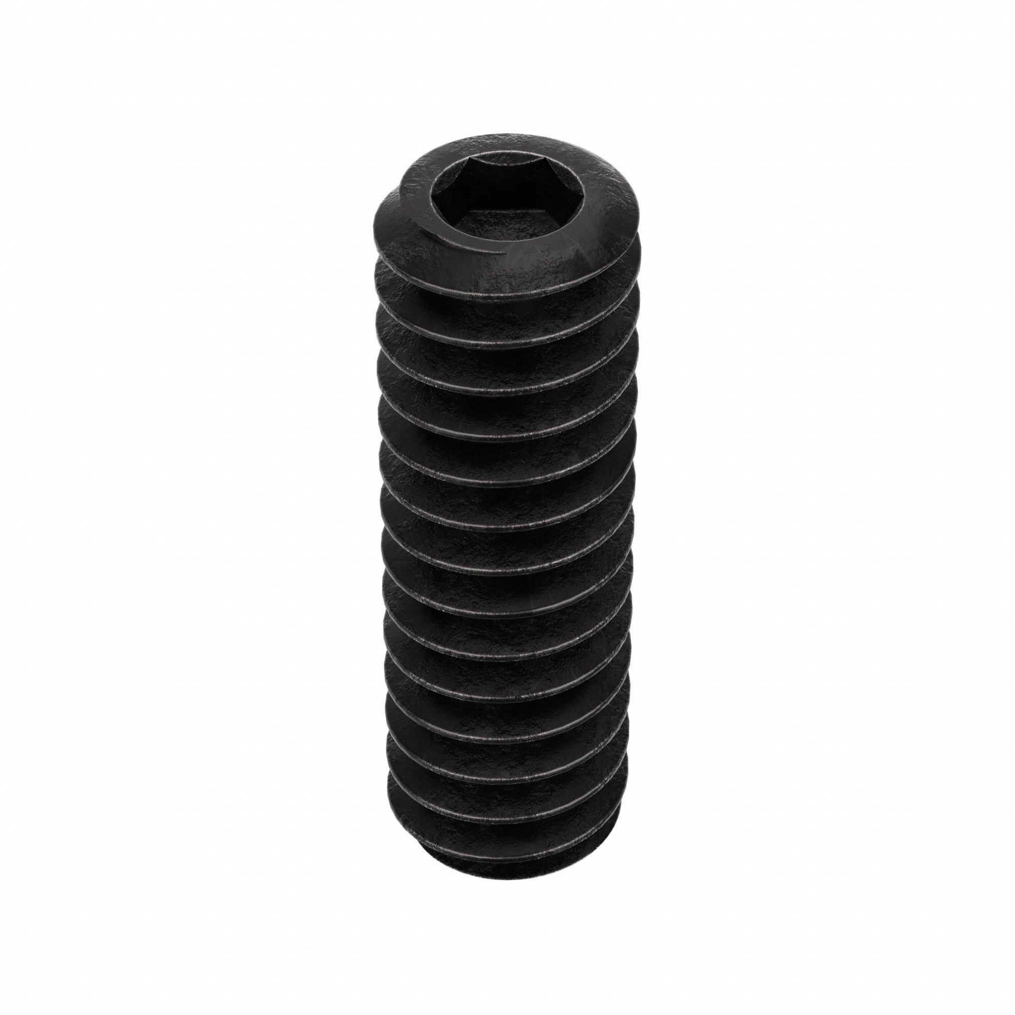 Socket Set Screw: #10-24 Thread Size, 5/8 in Overall Lg, Cup pt, Alloy Steel, Black Oxide, 100 PK