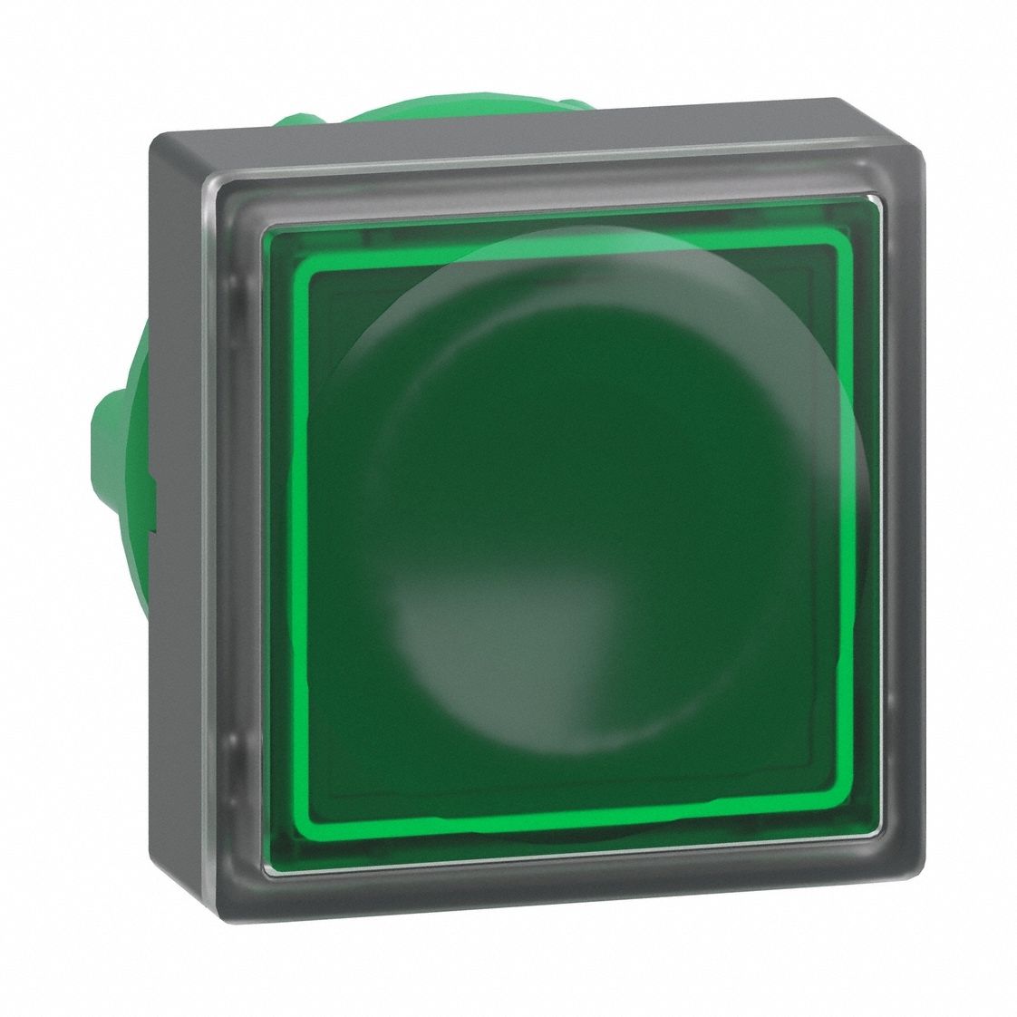 Flush Push Button: Green, 22 mm Mounting Size, Non-Metallic, Momentary