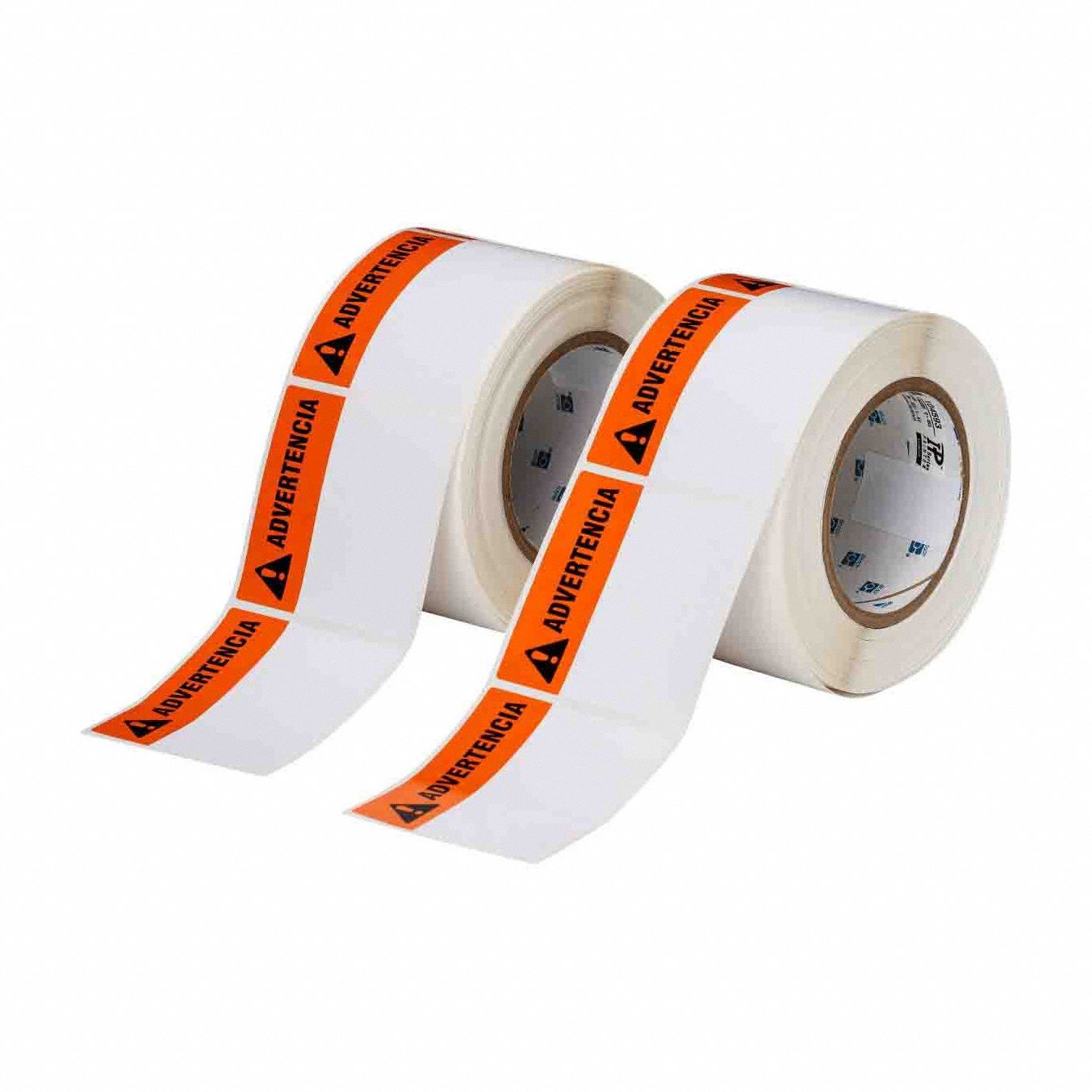 Pre-Cut Label Stock Roll: Advertencia, WARNING Header, 3 in x 3 in, 3 in, Polyester, White