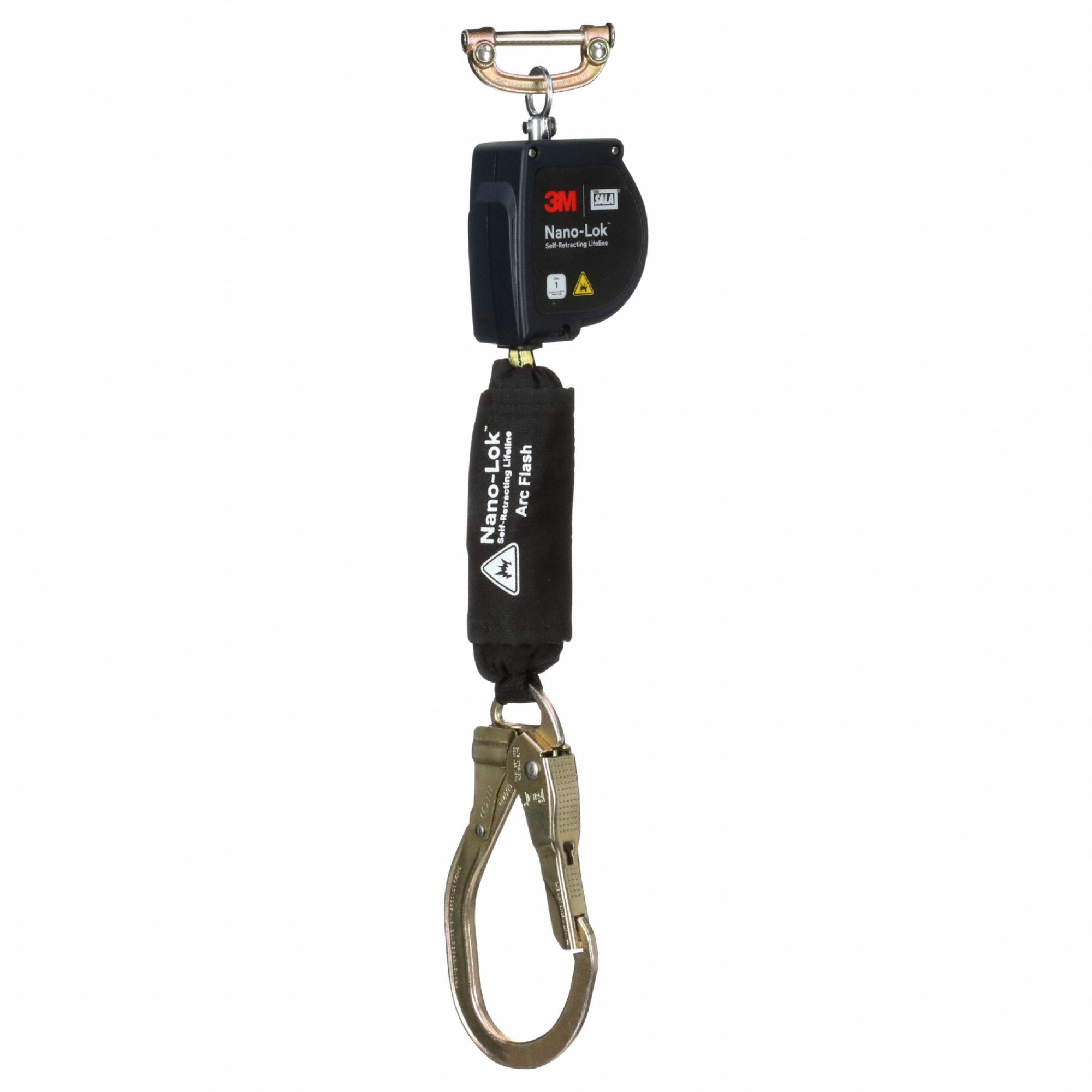 Self-Retracting Lifeline: 2 1/2 inSteel Quick-Connect Anchor, 8 ft Line, 420 lb Capacity
