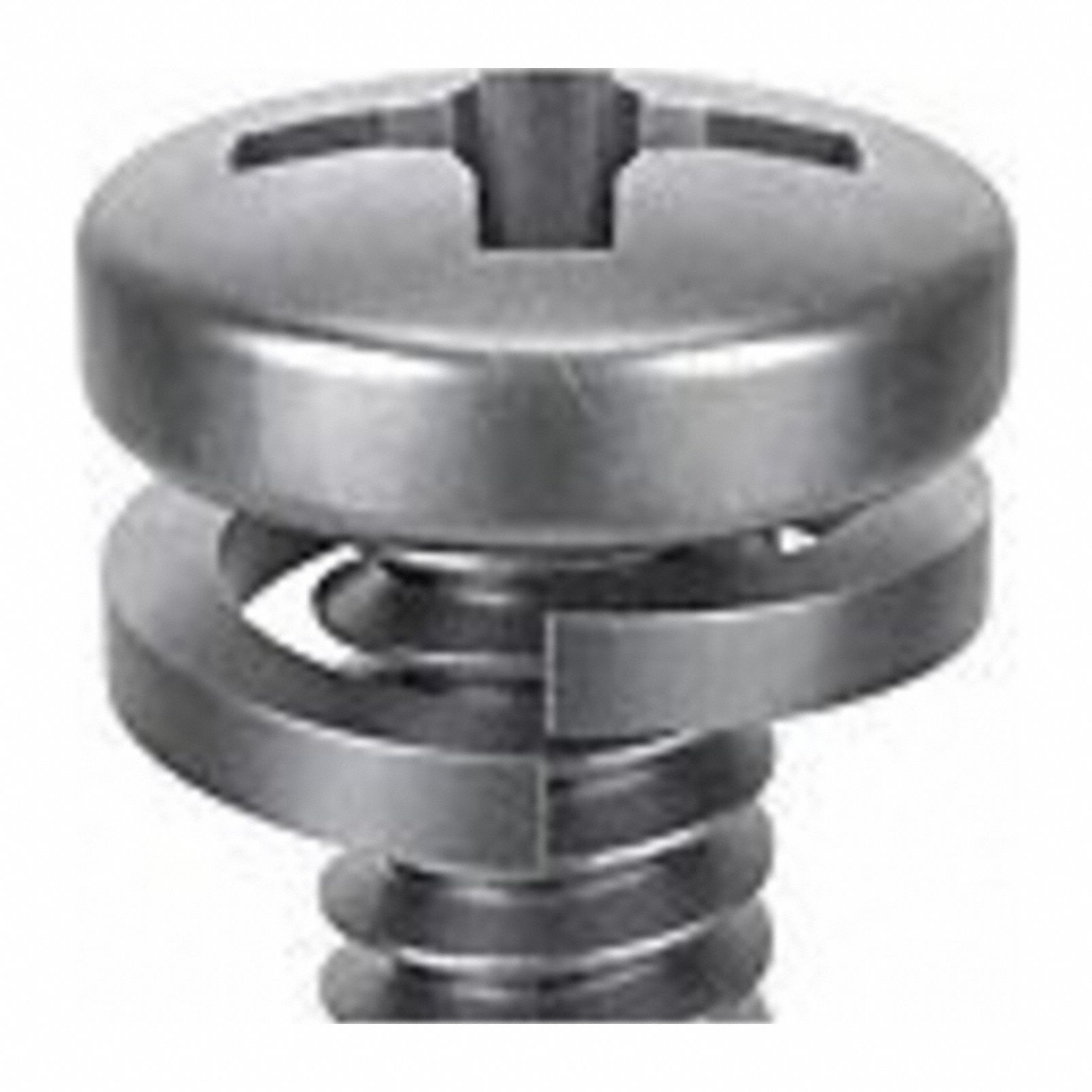 SEMS Screw: Split Lock, #8-32 Thread Size, 5/8 in Lg, Stainless Steel, Passivated, Pan, 25 PK