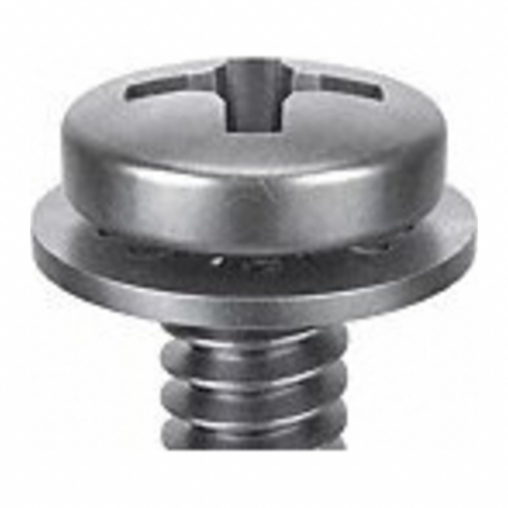 SEMS Screw: Internal Tooth, #6-32 Thread Size, 1 1/2 in Lg, Stainless Steel, Passivated, Pan, 5 PK