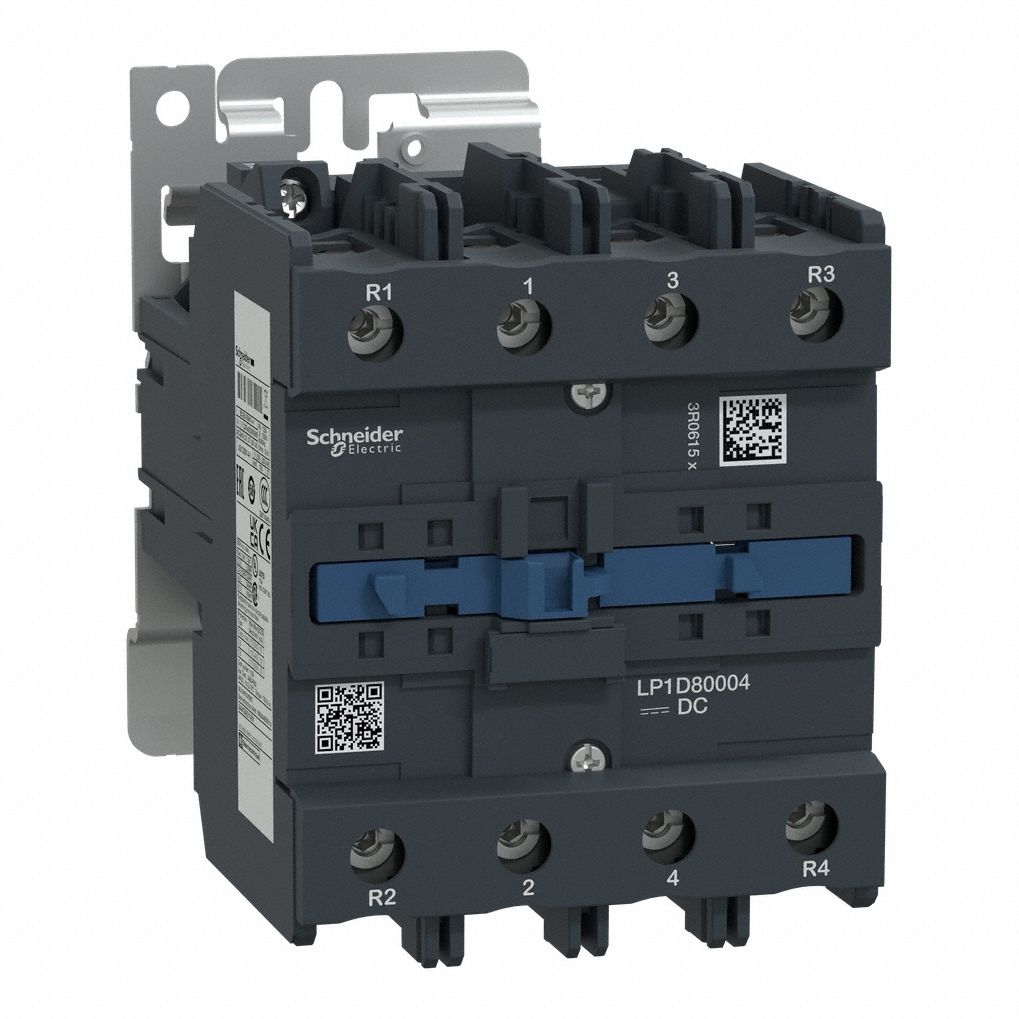 IEC contactor: Non-Reversing, 4 Poles, 4NO Contacts, 80 A, 24V DC Coil, 4NO