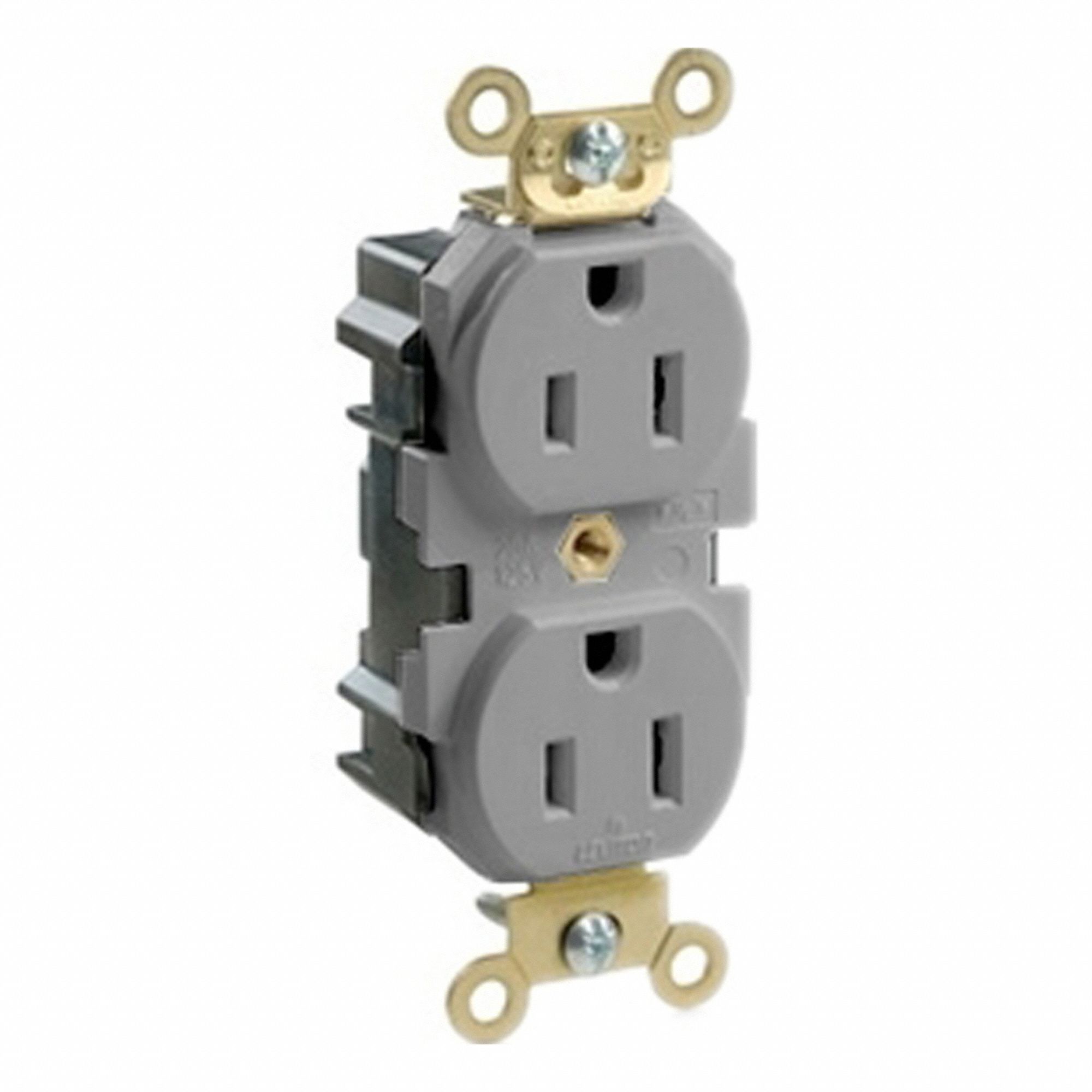 Lev-Lok Rec 15A 125V Self-Gr Gry