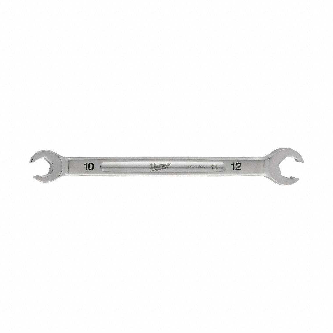 Flare Nut Wrench: Chrome Vanadium Steel, Chrome, 10 mm_12 mm Head Size