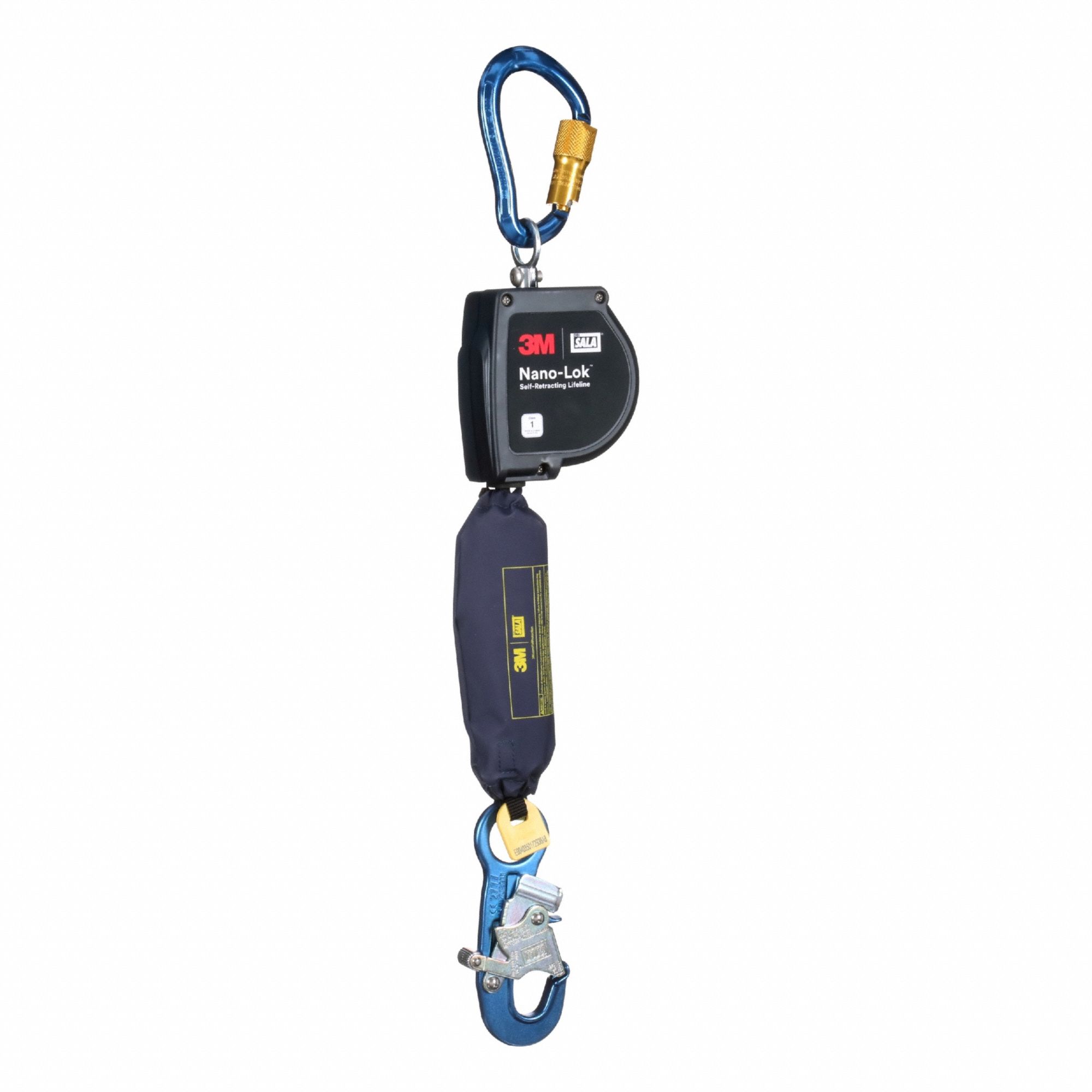 Self Retracting Lifeline: Aluminum Snap Hook Anchor, Harness Aluminum Carabiner, Sealed