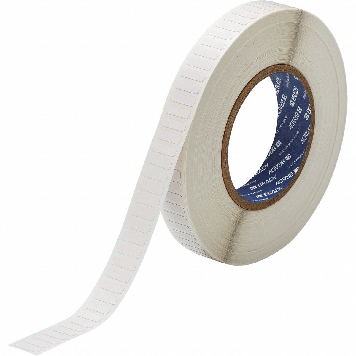 Pre-Cut Label Stock Roll: 13/64 in x 21/32 in, 13/64 in, Polyimide, White (Matte), -94°F to 572°F