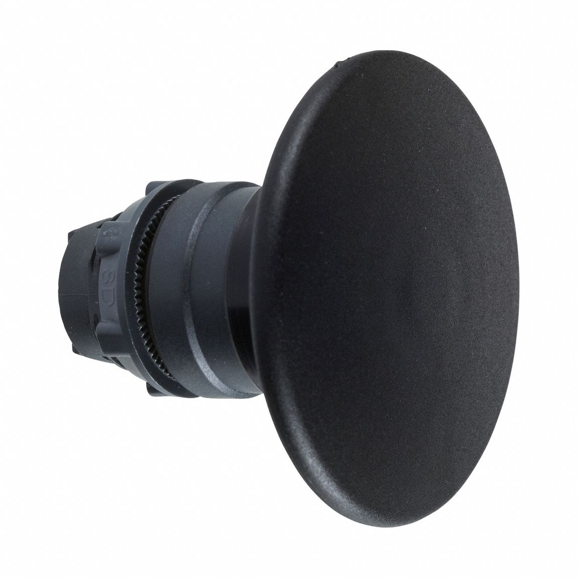Mushroom Head Push Button: Black, 22 mm Mounting Size, Non-Metallic, Maintained