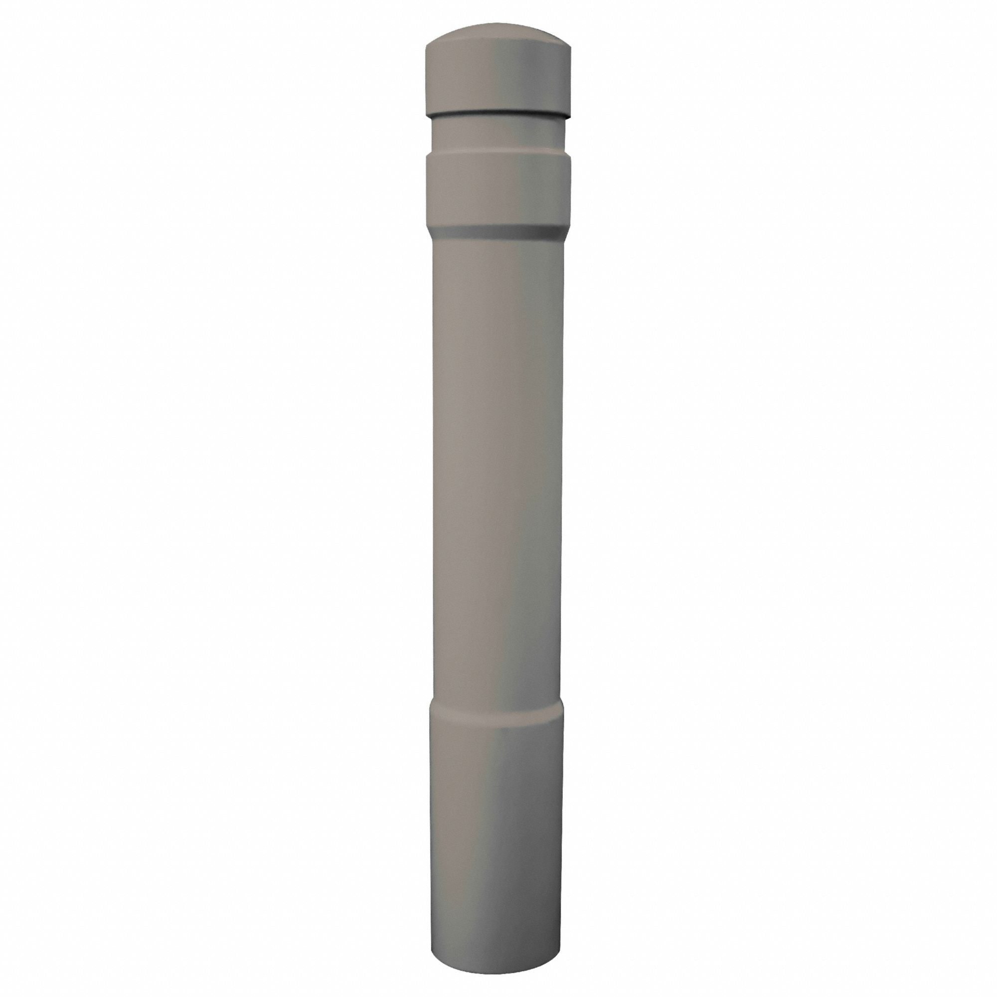 Bollard Cover: 6 5/8 in Outside Dia, 52 in Max Usable Ht, Gray