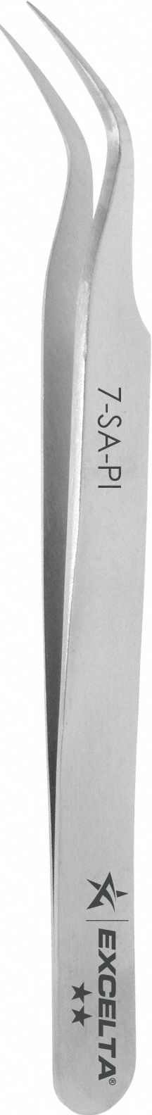 Tweezers: Stainless Steel, Point, Curved Tip