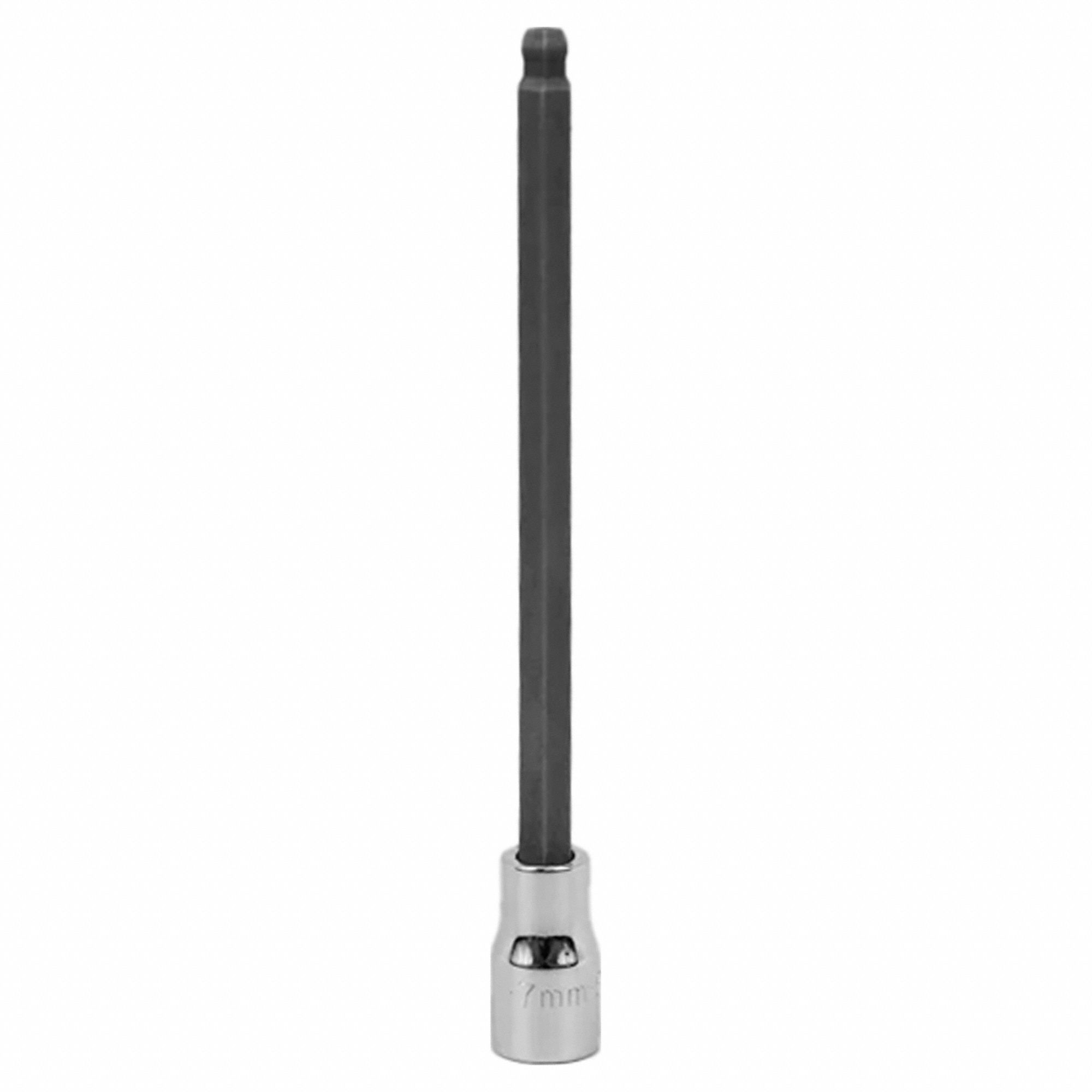 HEX BIT SOCKET,LONG BALL,3/8 IN DR,