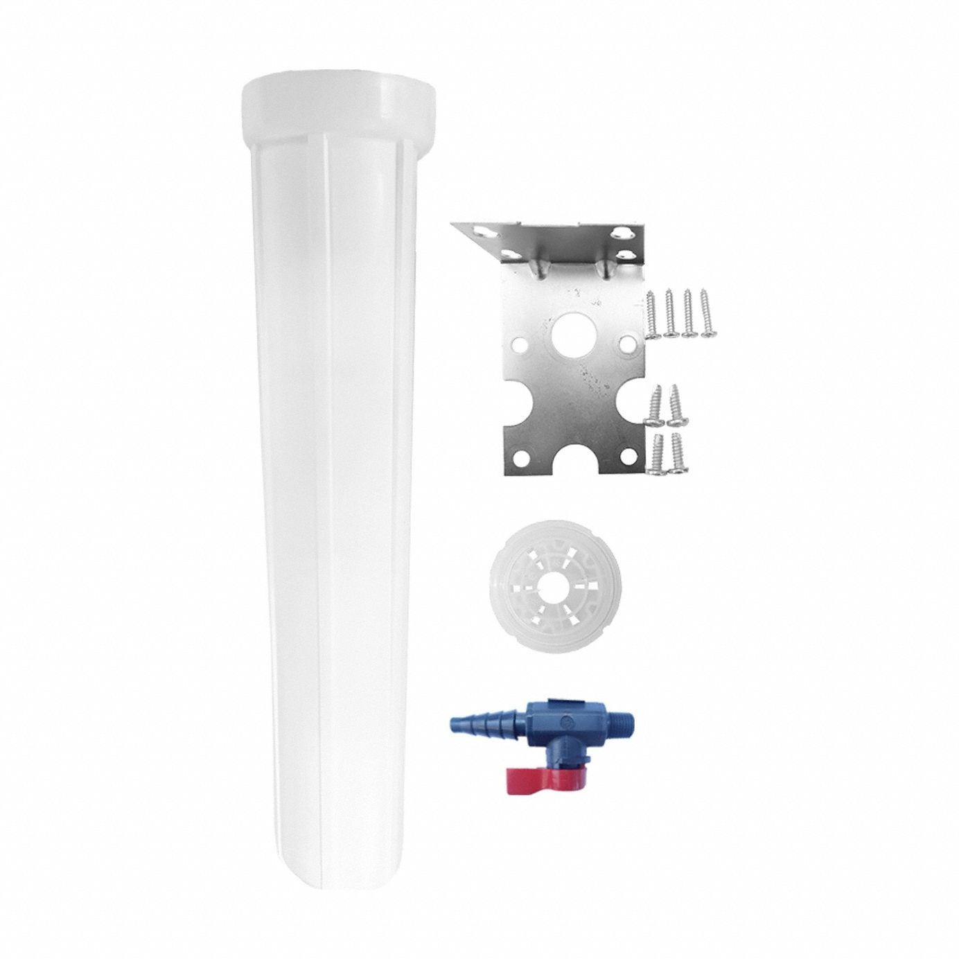 Water Filter Housing: 3/4 in Connection Size, NPT, 5 in Overall Dia, 23 in Overall Ht