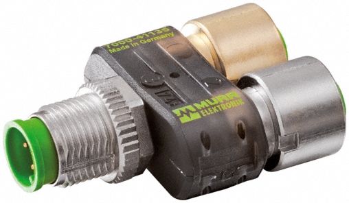 T-Coupler: M12 Male Straight, 5 Pole to (2) M12 Female Straight, 5 Pole, T-Style