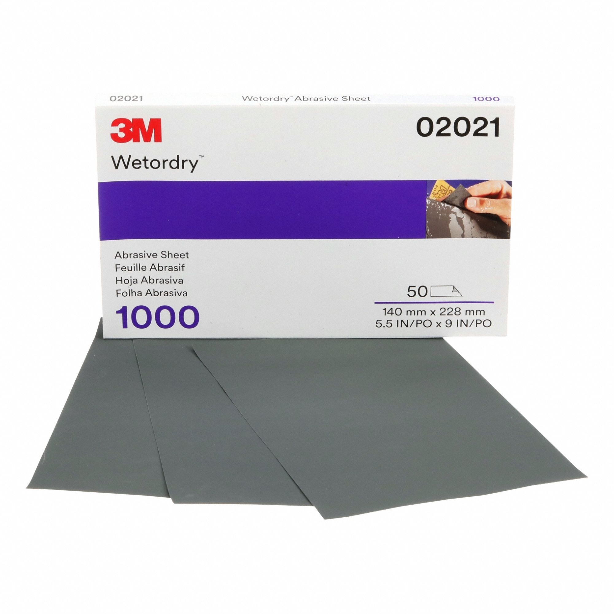 3M, 5 1/2 in W x 9 in L, Silicon Carbide, Sandpaper Sheet - 839EE8 ...