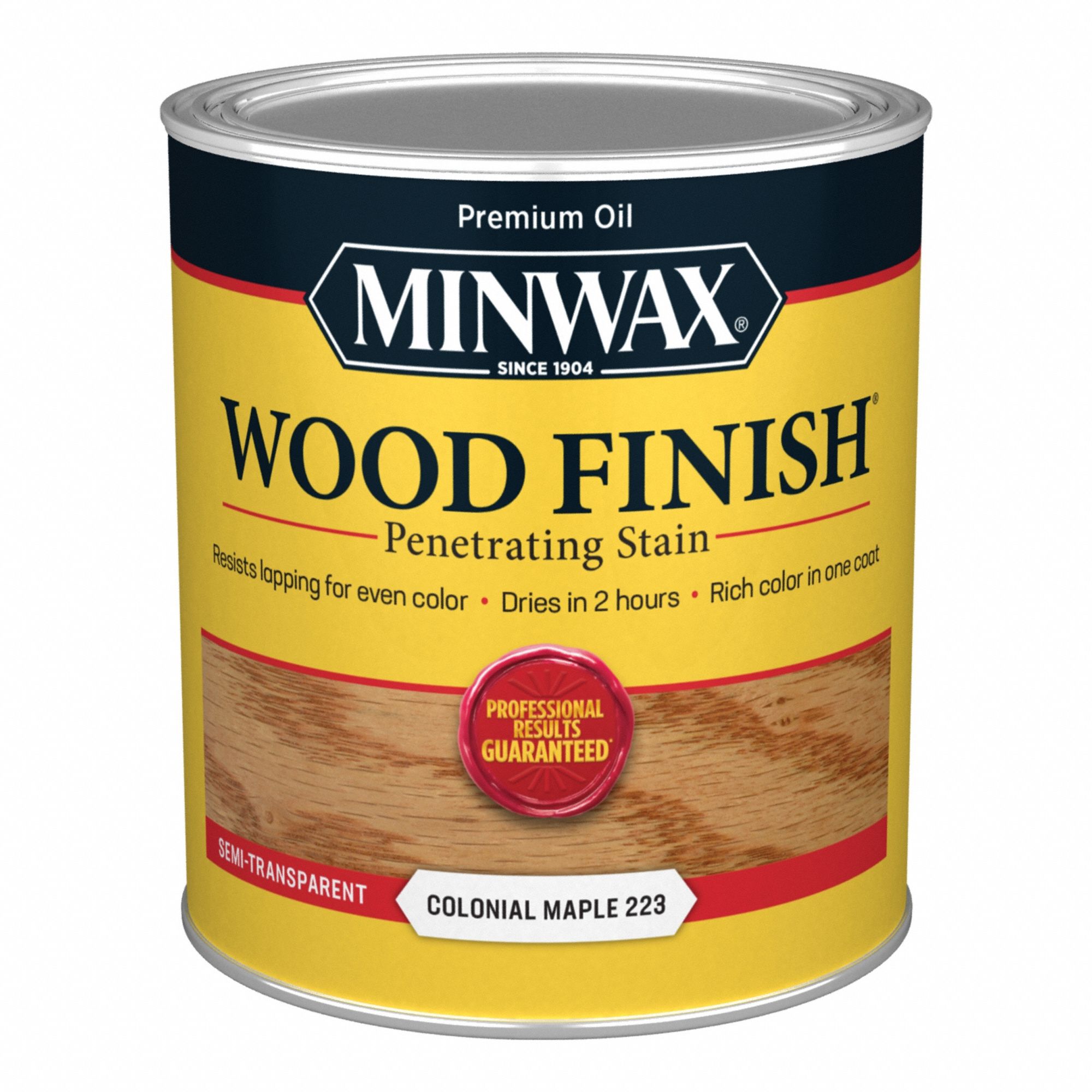 Wood Stain: Wood Stain, Interior, Oil, 1 qt Container Size, Wood, Colonial Maple, Wood Finish