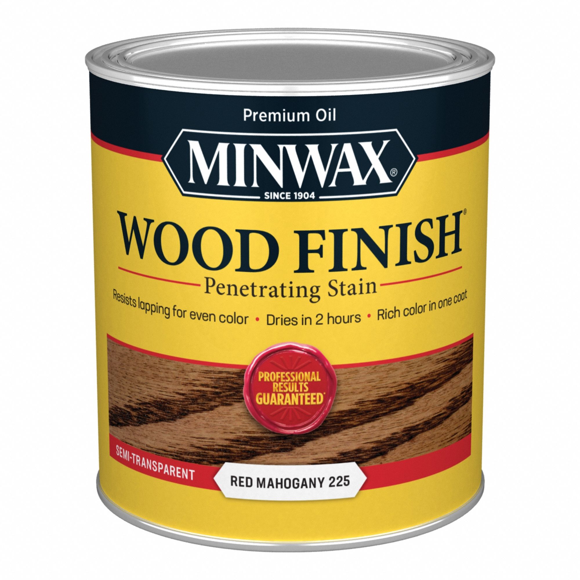 Wood Stain: Wood Stain, Interior, Oil, 1 qt Container Size, Wood, Red Mahogany, Wood Finish
