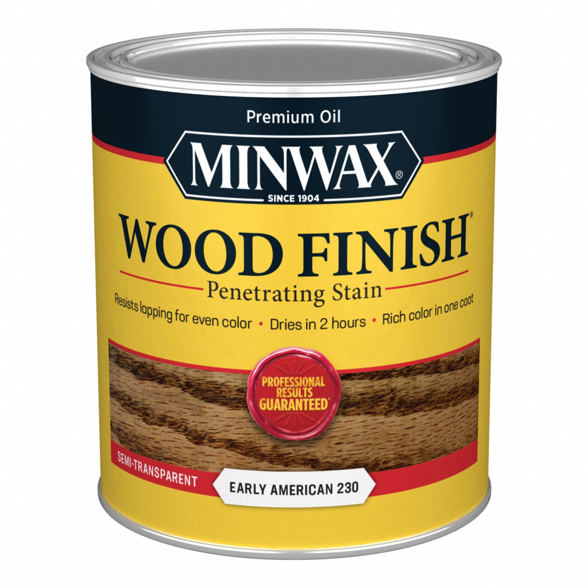 Wood Stain: Wood Stain, Interior, Oil, 1 qt Container Size, Wood, Early American, Wood Finish