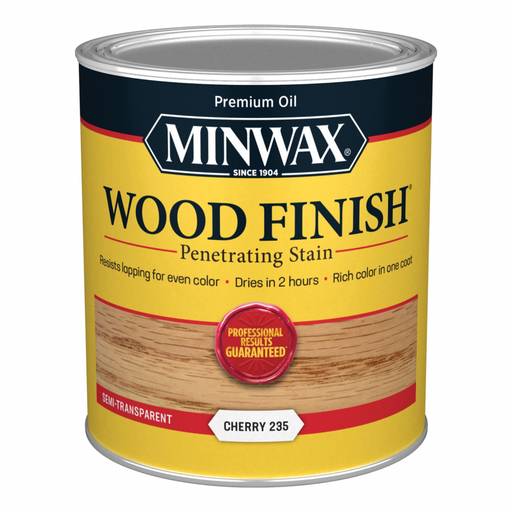 Wood Stain: Wood Stain, Interior, Oil, 1 qt Container Size, Wood, Cherry, Semi-Transparent