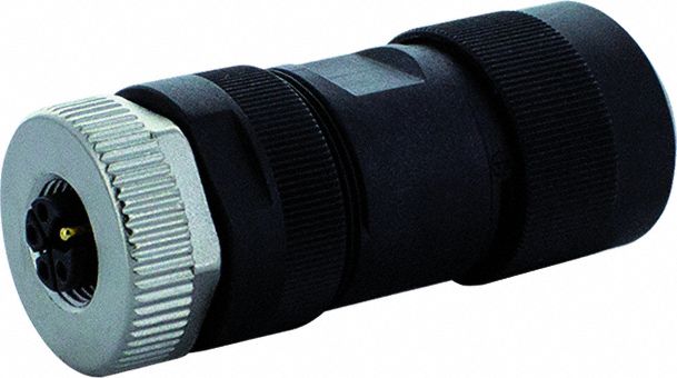 Circular Connector: L Coded, 5 Socket, M12 Screw, IP67, Screw Terminals, Straight, PA