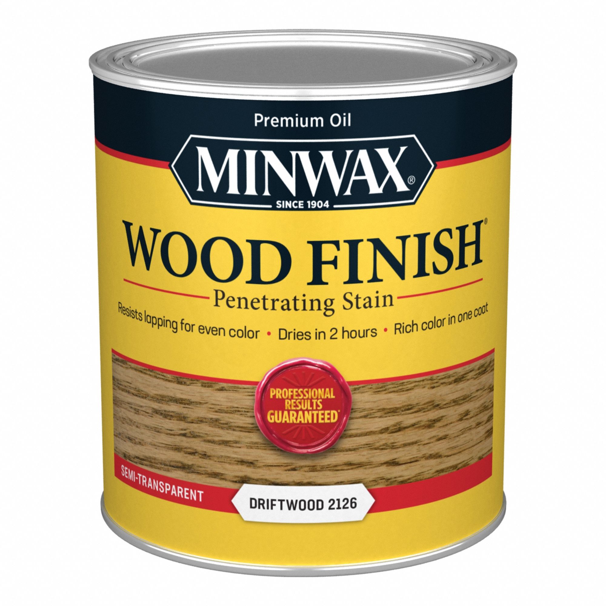 Wood Stain: Wood Stain, Interior, Oil, 1 qt Container Size, Wood, Driftwood, Semi-Transparent