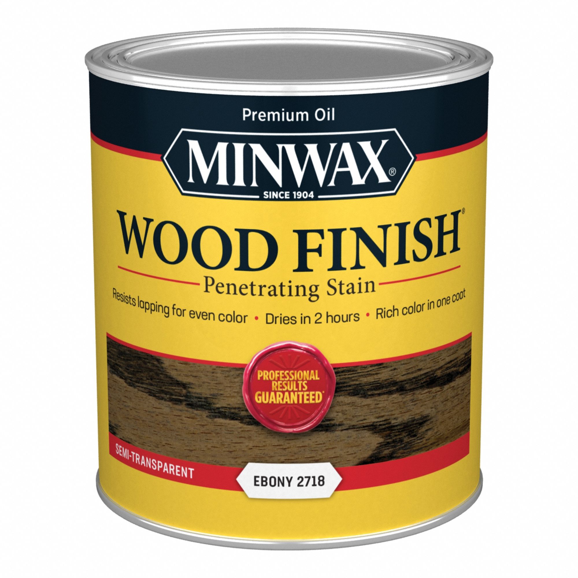 Wood Stain: Wood Stain, Interior, Oil, 1 qt Container Size, Wood, Ebony, Semi-Transparent