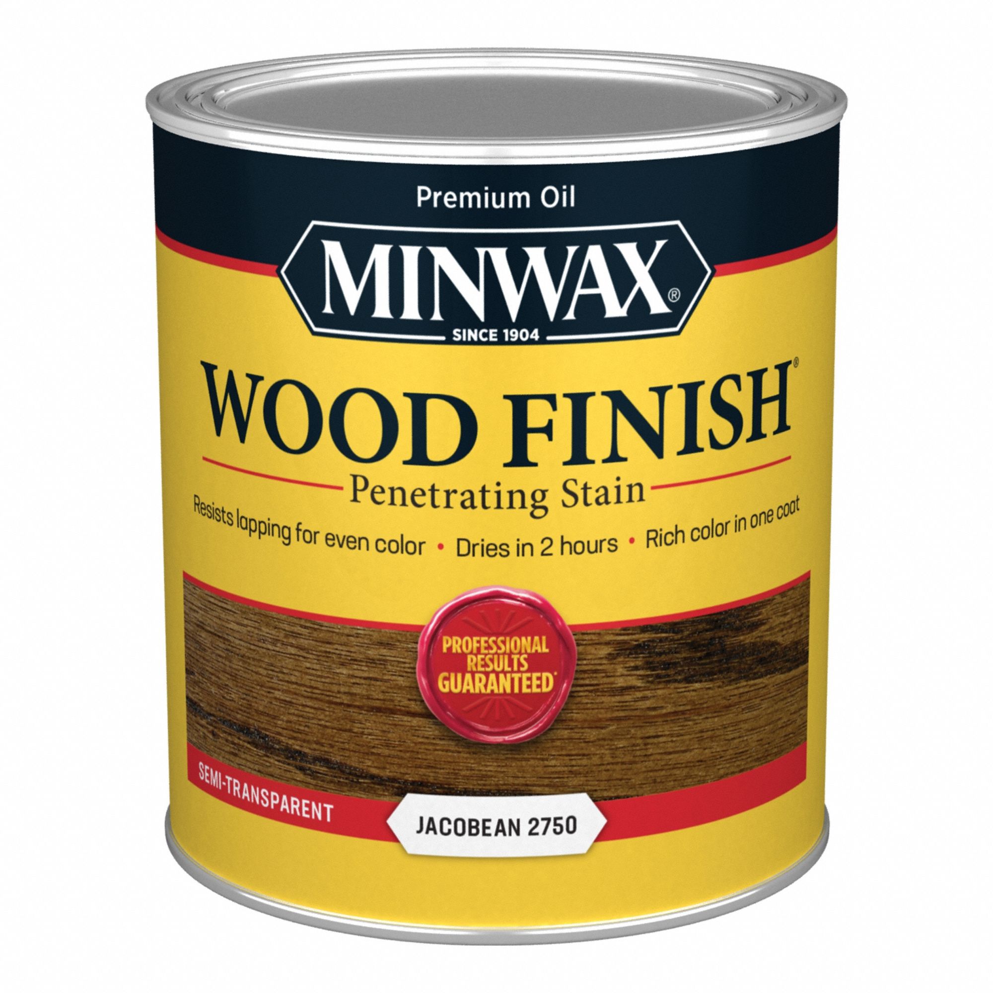 Wood Stain: Wood Stain, Interior, Oil, 1 qt Container Size, Wood, Jacobean, Semi-Transparent