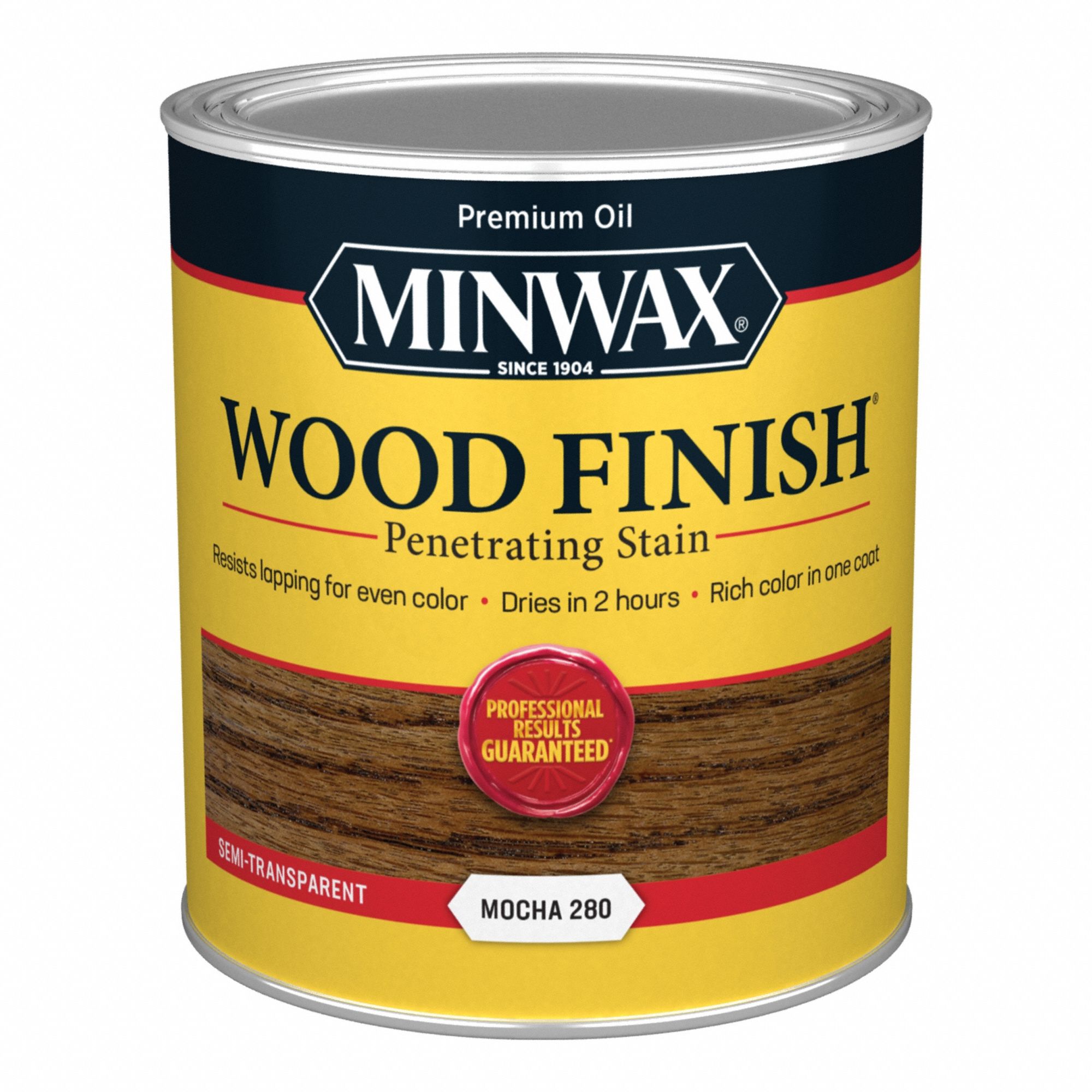 Wood Stain: Wood Stain, Interior, Oil, 1 qt Container Size, Wood, Mocha, Semi-Transparent