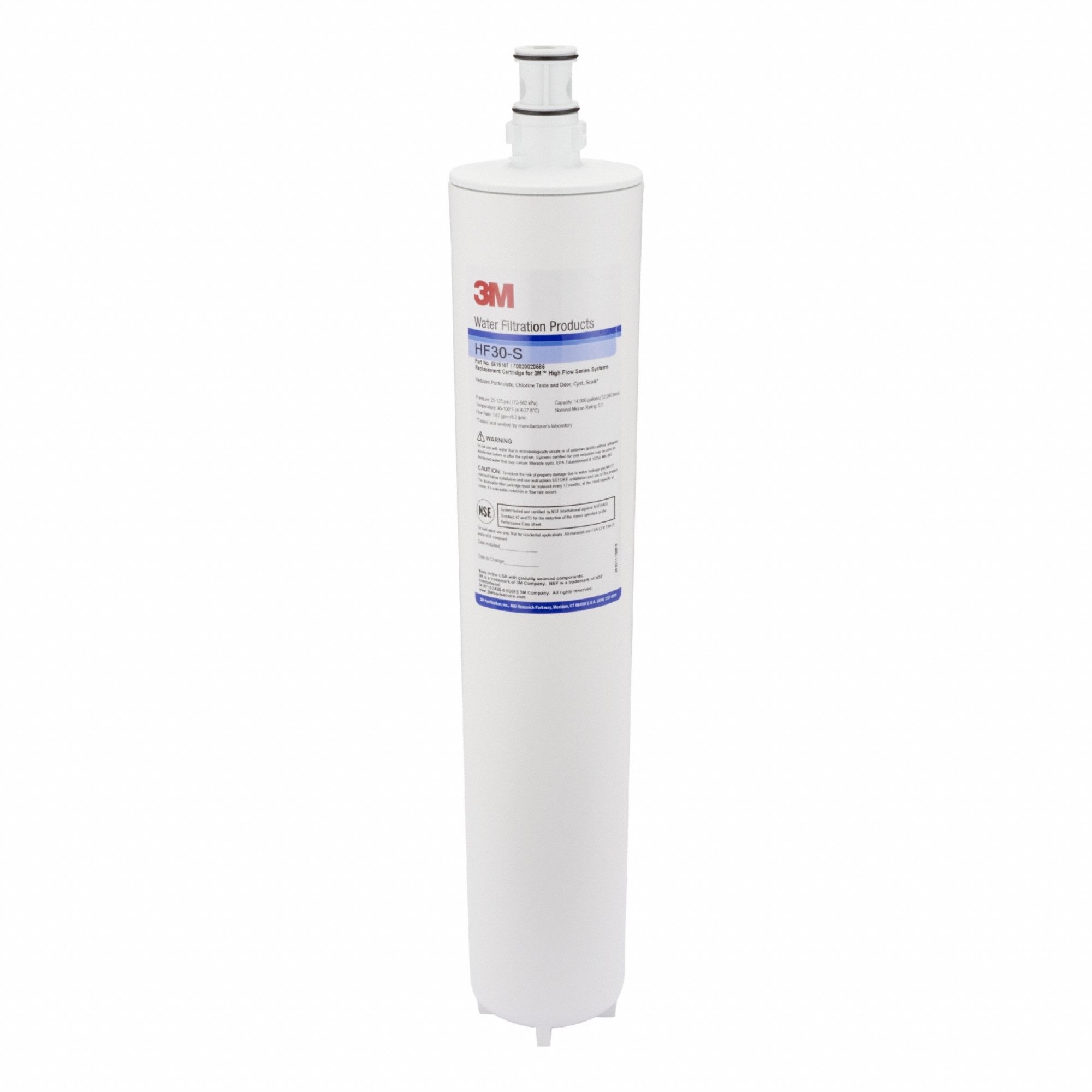 Quick-Connect Water Filter: 0.5 micron, 1.7 gpm, 18 3/4 in Overall Ht