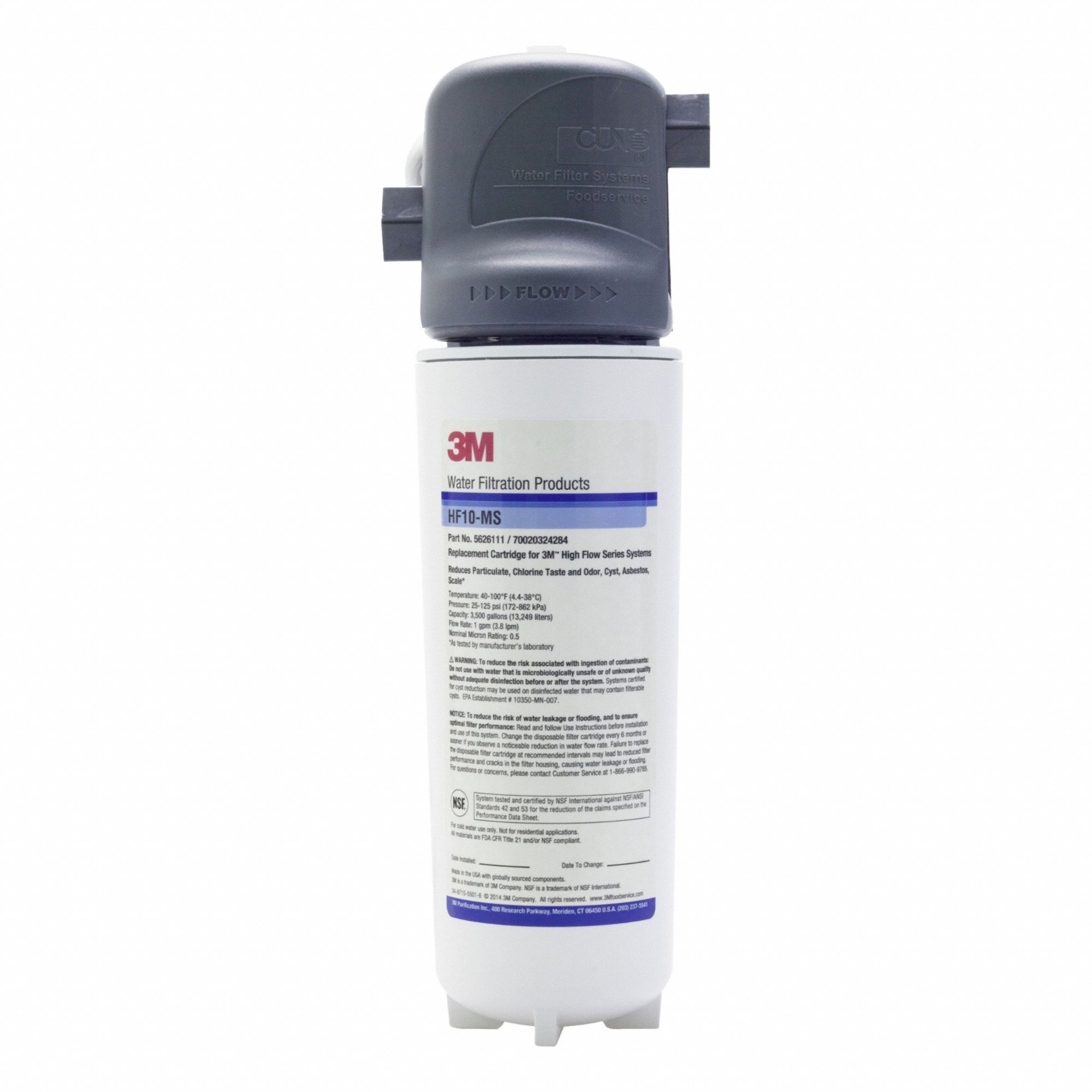 SOLVENTUM CORP DBA 3M HEALTHC Water Filter Housing: 3/4 in, NPTF, 13 1/4 in Overall Ht, Clear (MPN 4706311 1M1 Filter Housing). Key specifications — Housing Material: Polyurethane Isoplast; Housing Color: Clear; Brand: SOLVENTUM CORP DBA 3M HEALTHC.