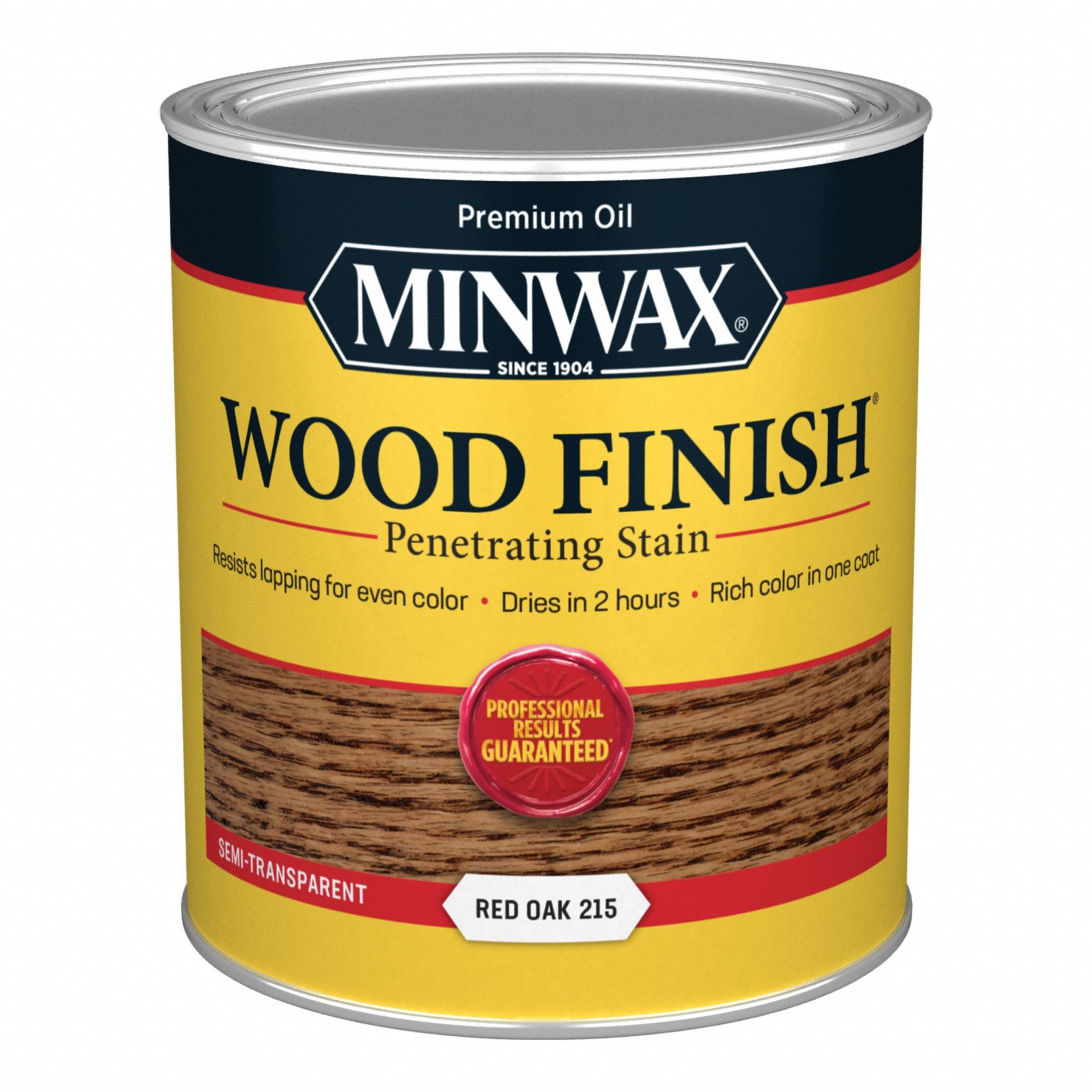 Wood Stain: Wood Stain, Interior, Oil, 1 qt Container Size, Wood, Red Oak, Semi-Transparent