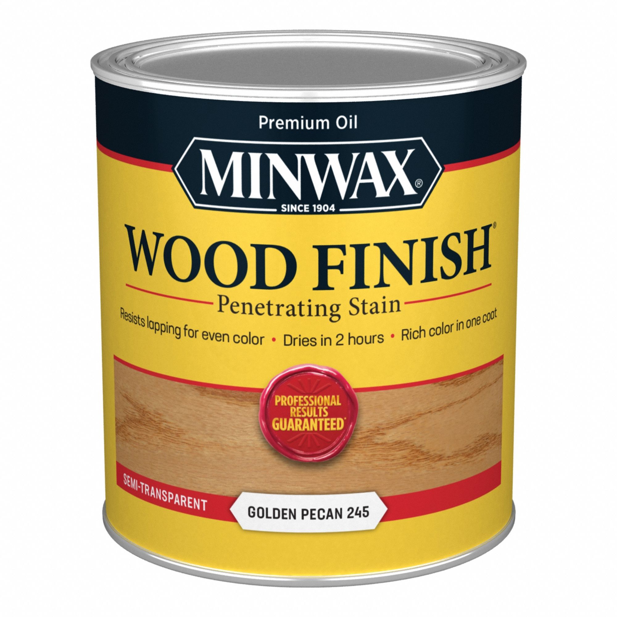 Wood Stain: Wood Stain, Interior, Oil, 1 qt Container Size, Wood, Golden Pecan, Wood Finish