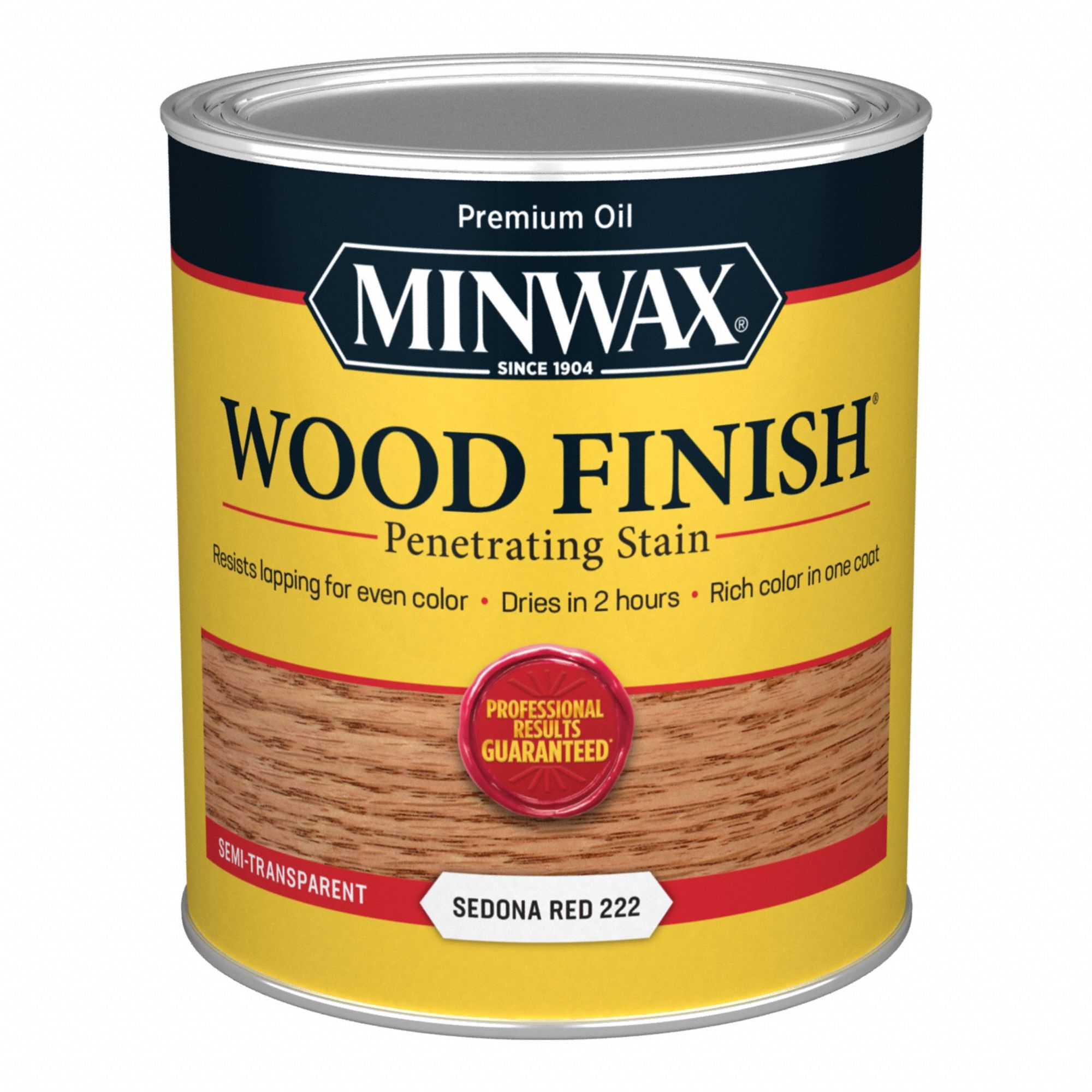 Wood Stain: Wood Stain, Interior, Oil, 1 qt Container Size, Wood, Sedona Red, Wood Finish