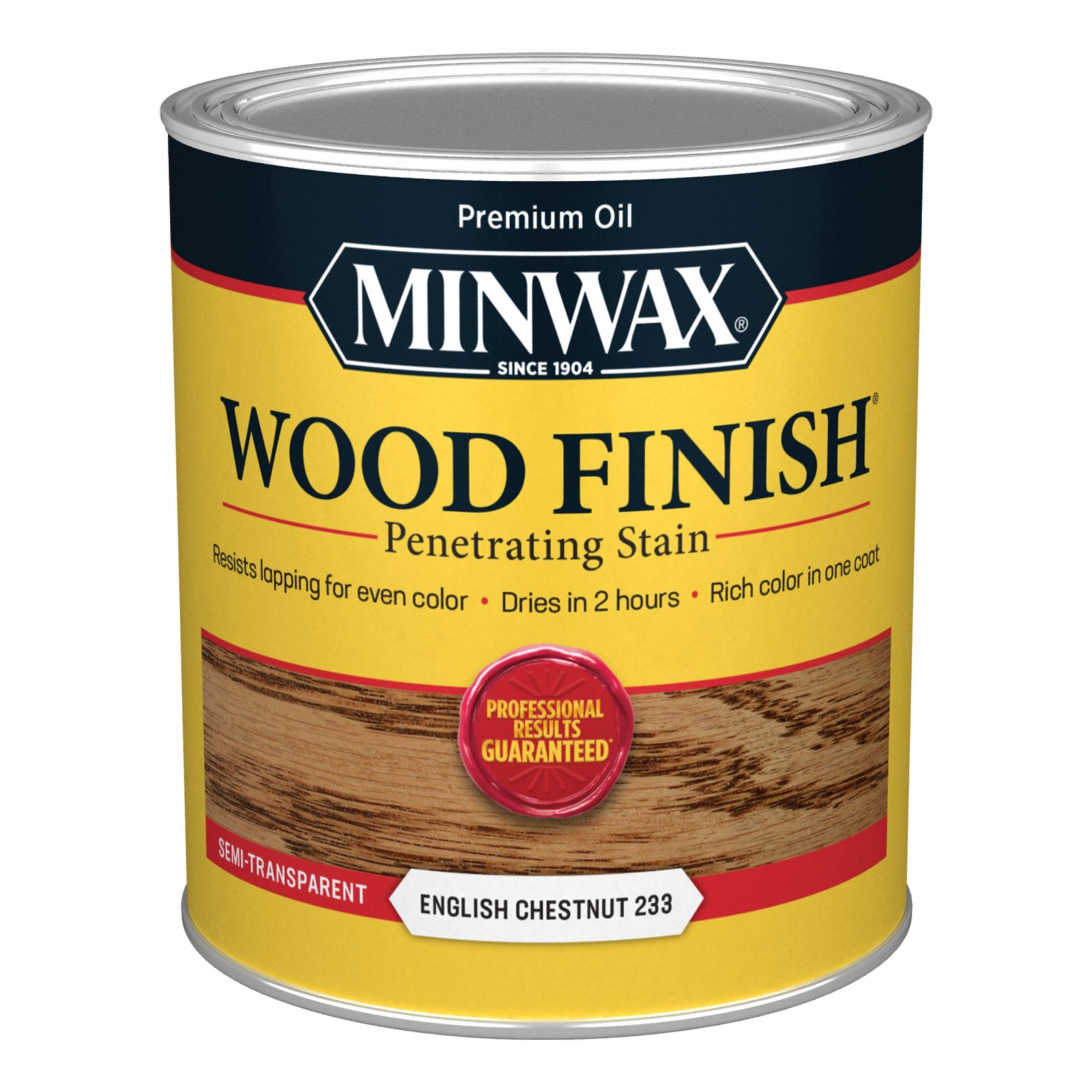 Wood Stain: Wood Stain, Interior, Oil, 1 qt Container Size, Wood, English Chestnut