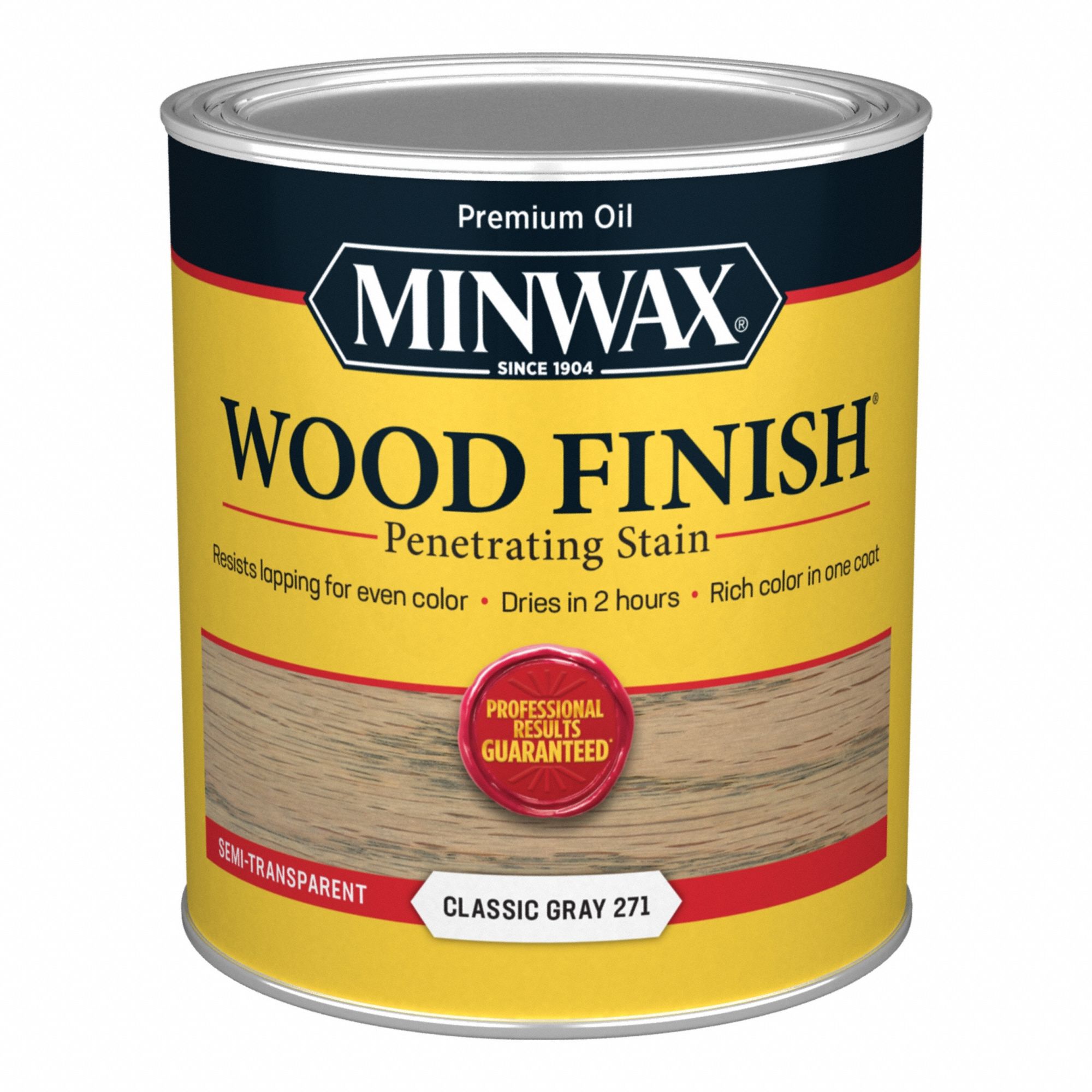 Wood Stain: Wood Stain, Interior, Oil, 1 qt Container Size, Wood, Classic Gray, Wood Finish