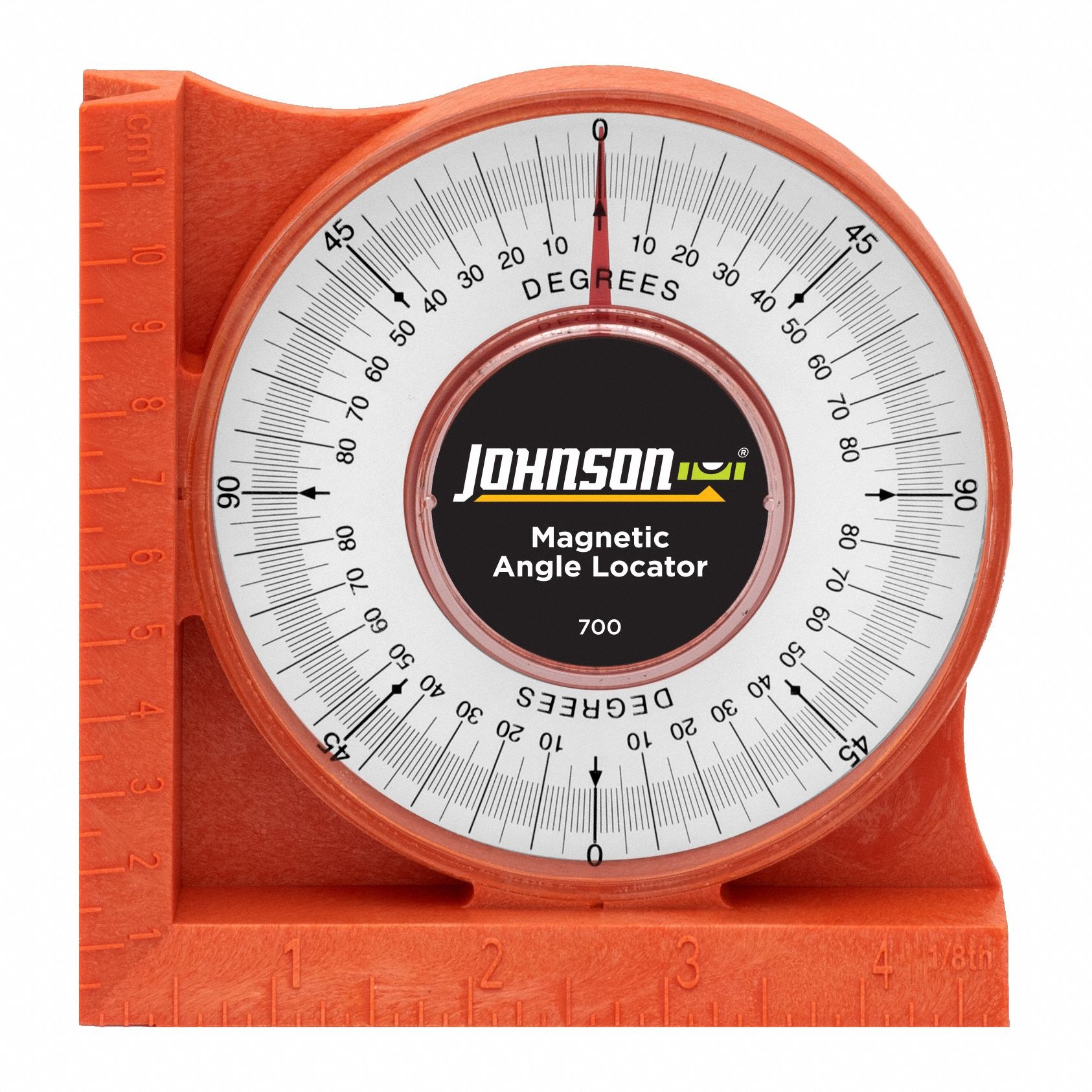 JOHNSON LEVEL 700 Protractor Angle Finder,4 In,Magnetic 6A511