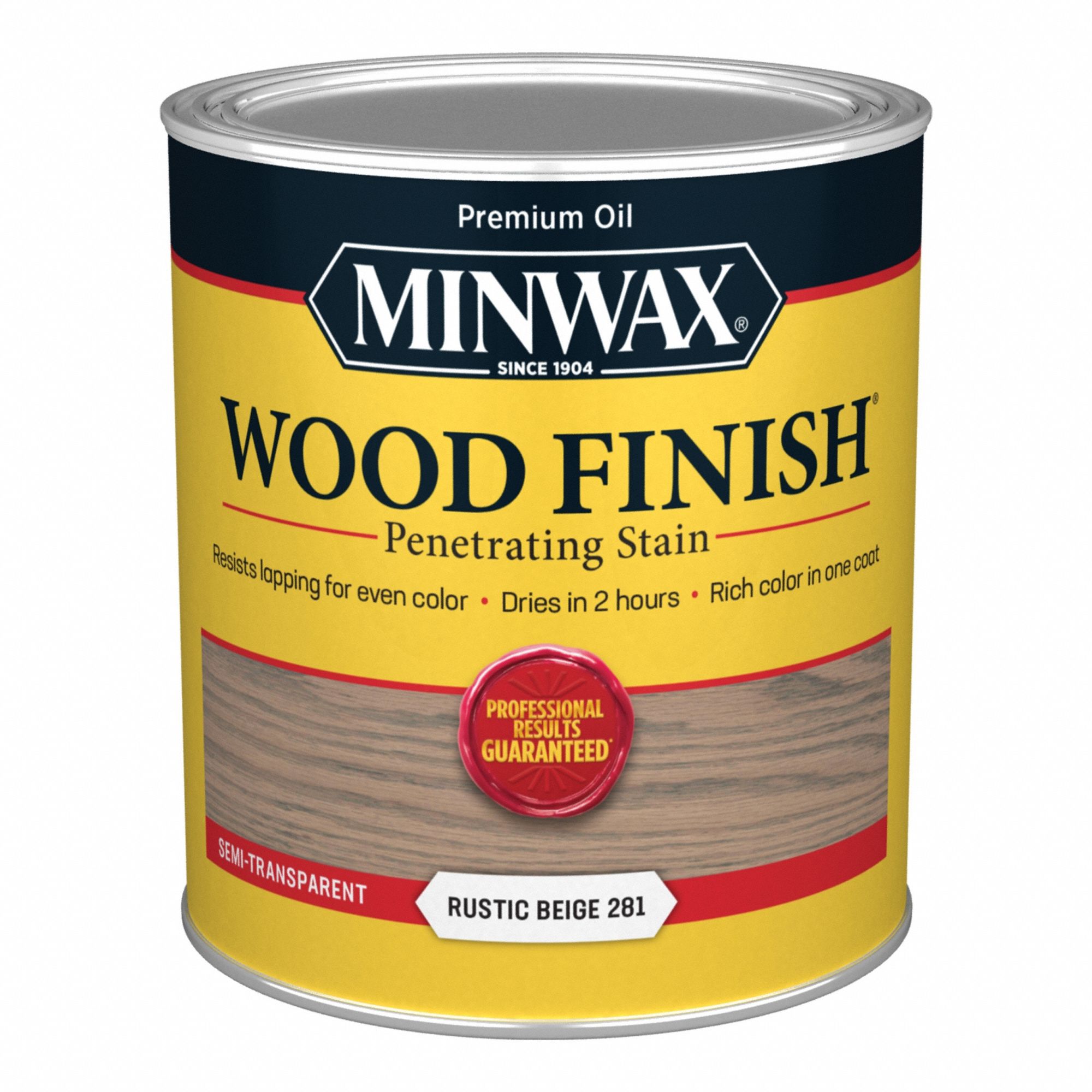 Wood Stain: Wood Stain, Interior, Oil, 1 qt Container Size, Wood, Rustic Beige, Wood Finish