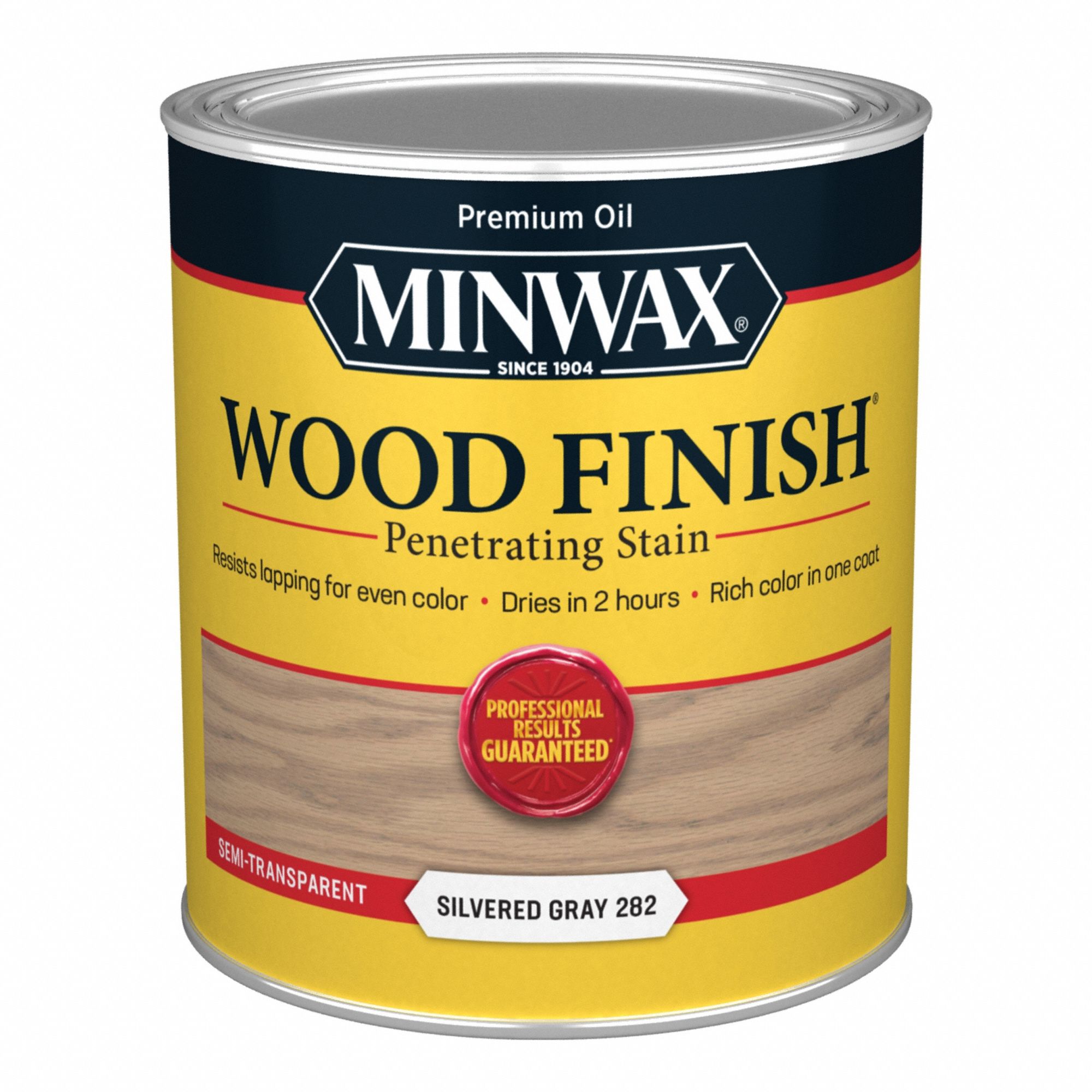 Wood Stain: Wood Stain, Interior, Oil, 1 qt Container Size, Wood, Silvered Gray, Wood Finish