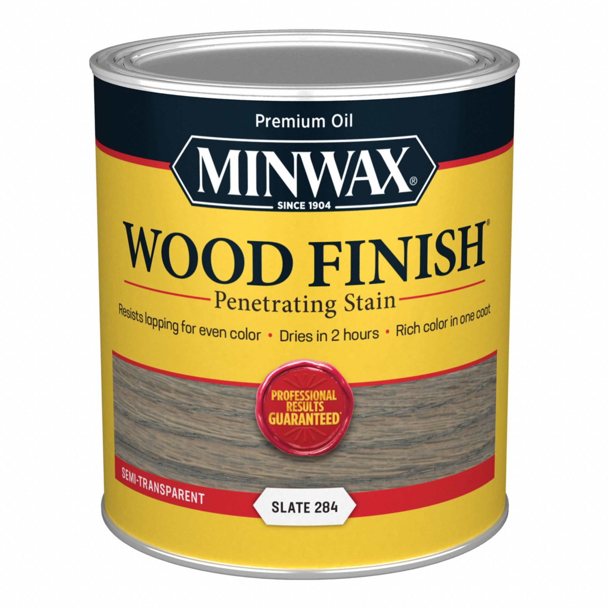 Wood Stain: Wood Stain, Interior, Oil, 1 qt Container Size, Wood, Slate, Semi-Transparent