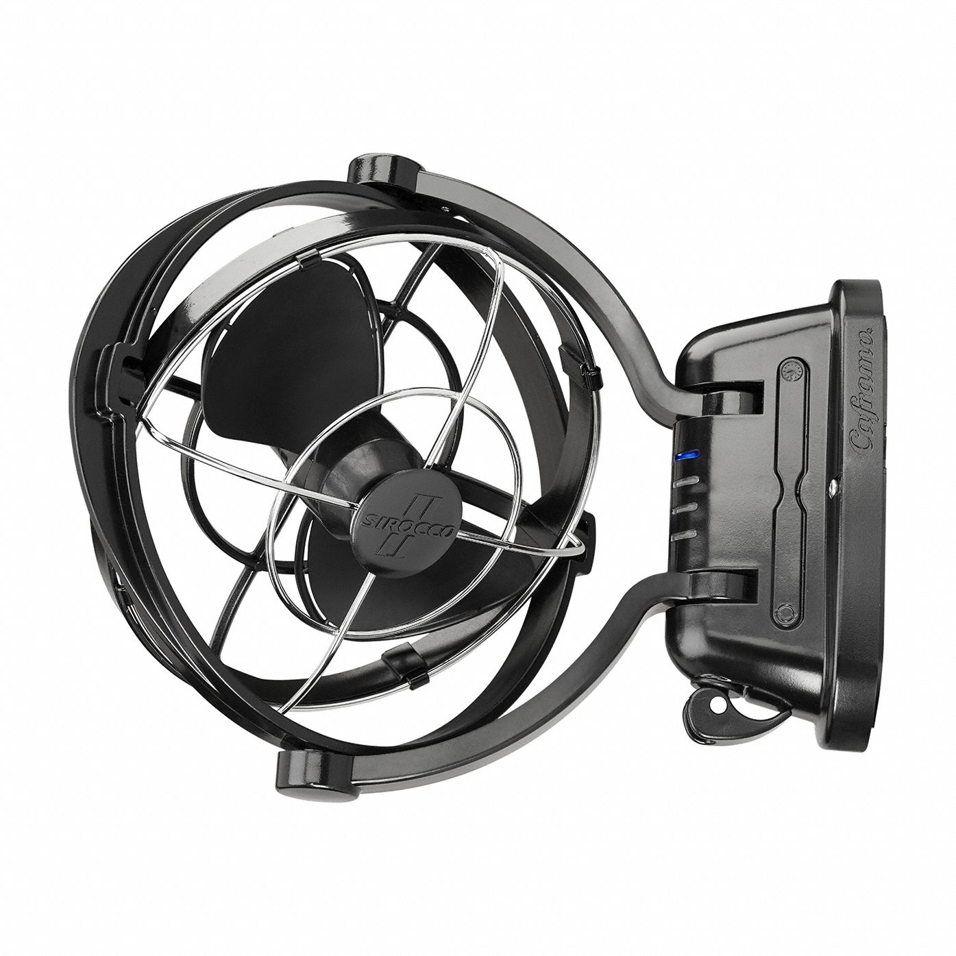 DC Fan: 12/24V DC, Hardwired, 7 in Blade Dia, 125/185 CFM, 0.06/0.35 A