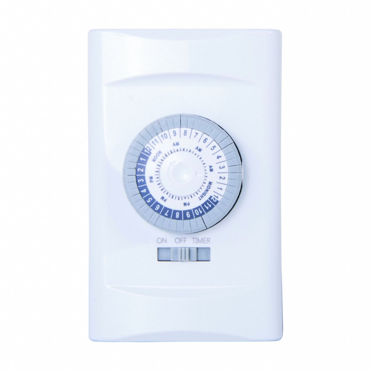 Wall Switch Timer: 24 hr Max, 30 min Min, SPST, 125V AC, Wall Plate Included, White